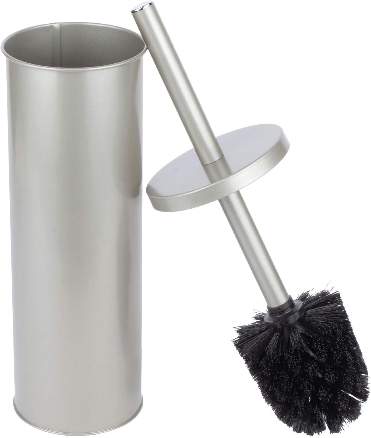 JS Jackson Supplies Sleek Toilet Brush with Metal Handle - Brushed Nickel