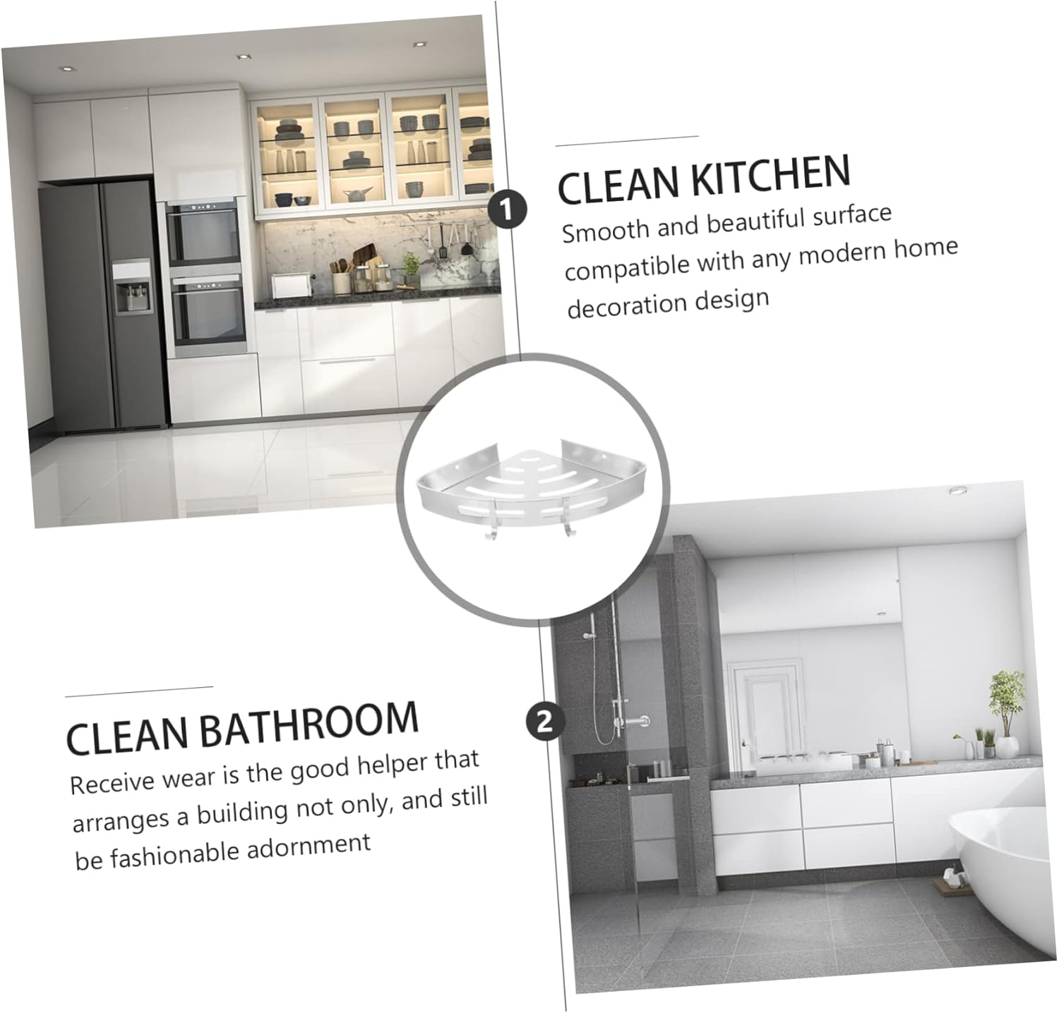 Zerodeko 2-Tier Aluminum Shower Organizer with Hooks