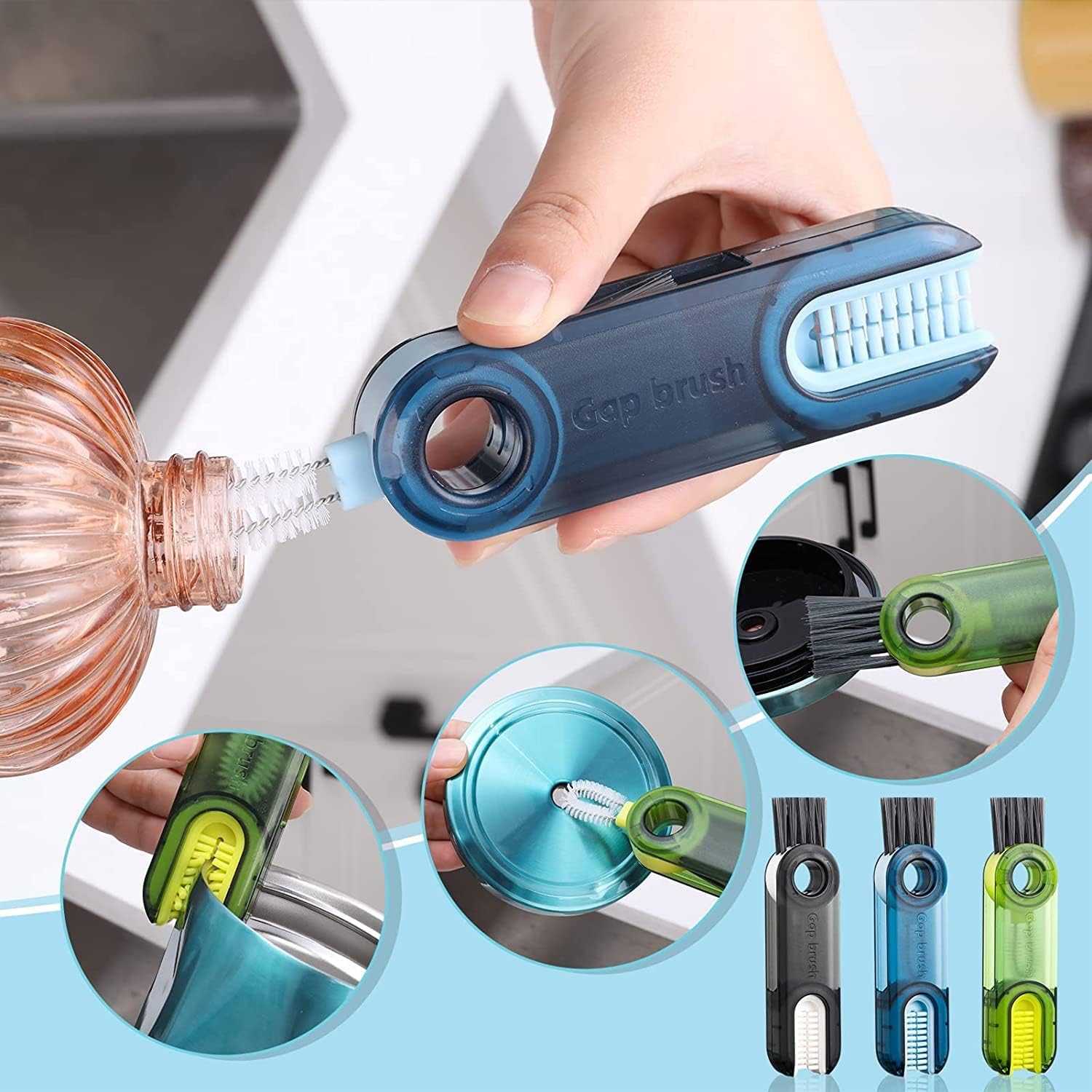 HROY Toilet Brush and Holder Set - 3 in 1 Cleaning Tool