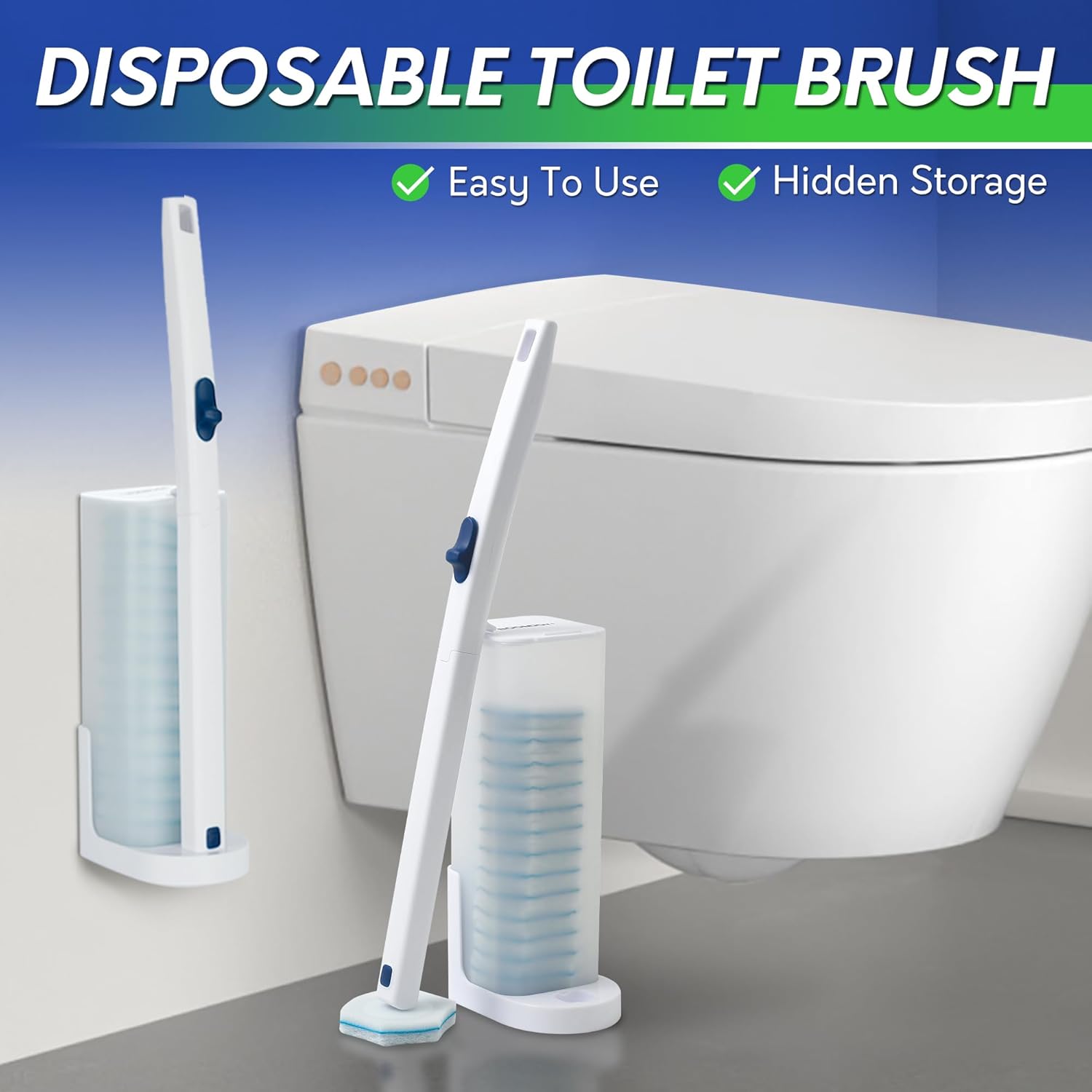 BOOMJOY Toilet Cleaning Bundle with 15 Pads and Classic Brush