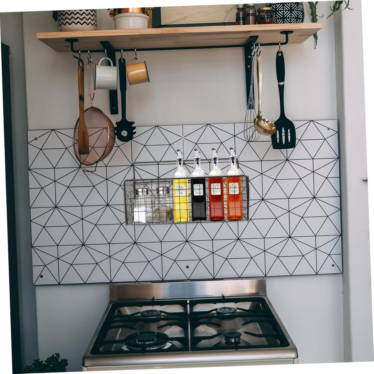 Zerodeko Wall Mounted Shower Shelf with Iron Wire Basket
