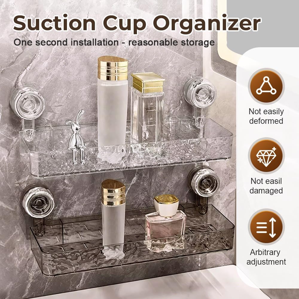 Foxiod Suction Cup Shower Caddy Black 1 PCS