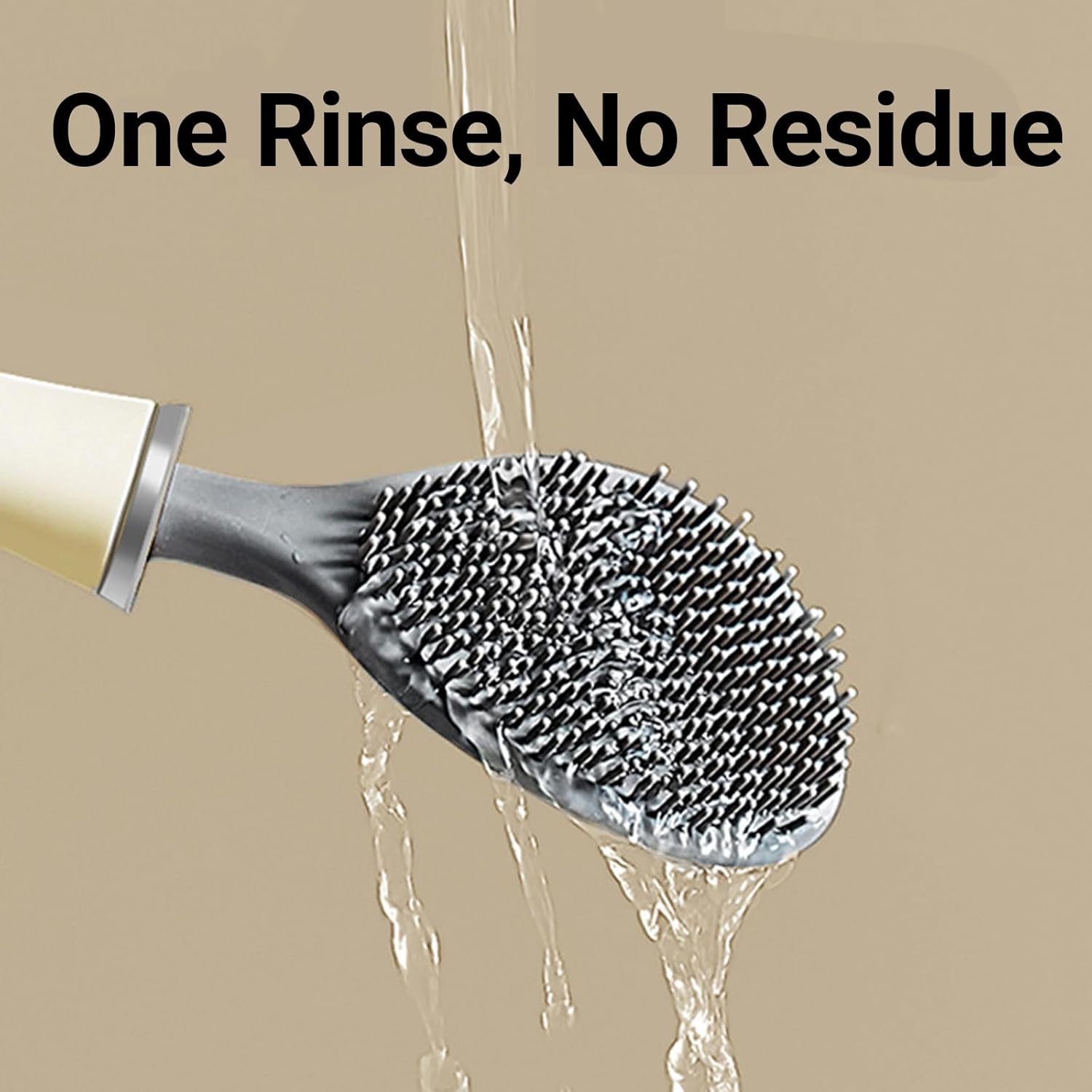 KoKiAxuza Flexible Silicone Toilet Brush with Auto-Closing Holder