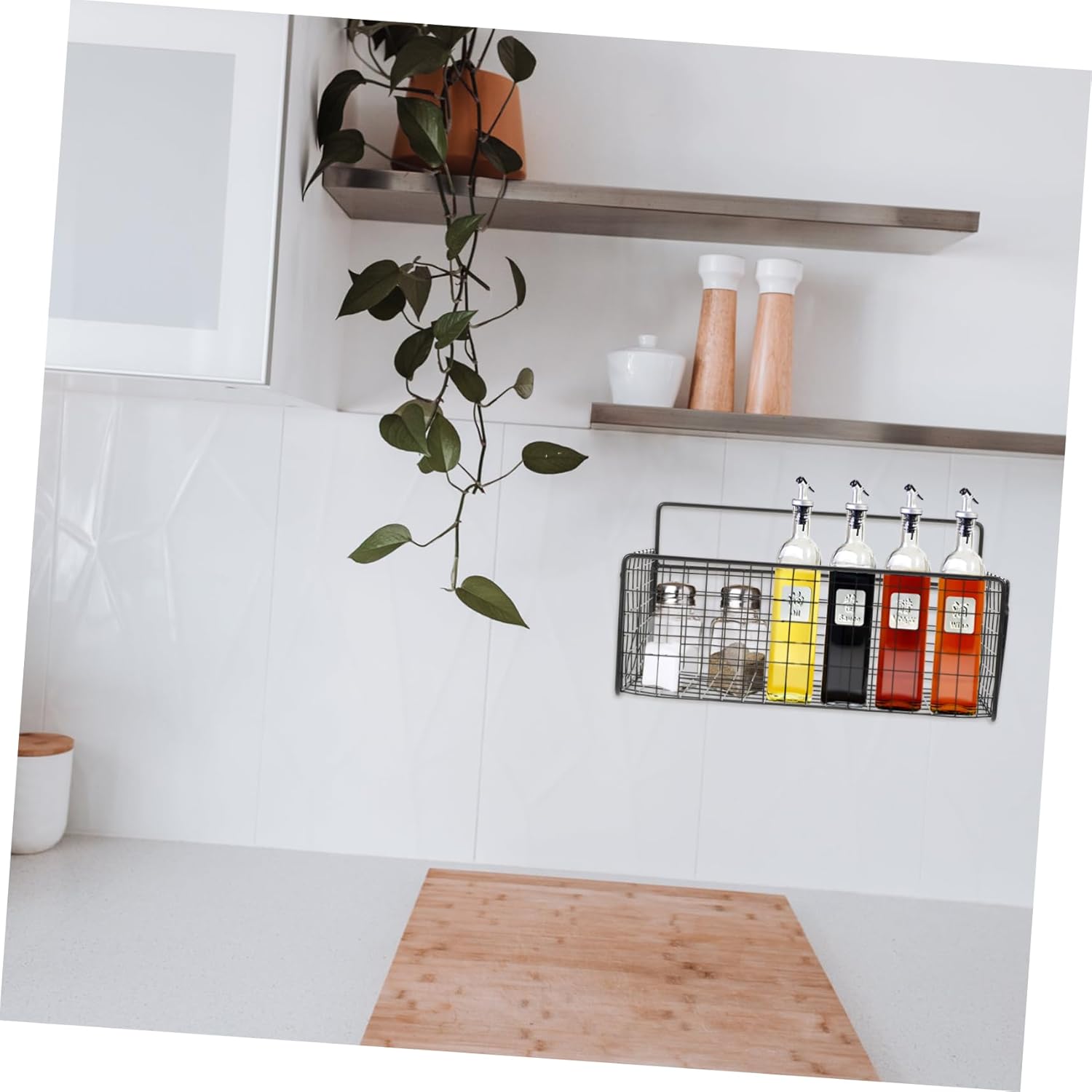 Zerodeko Wall Mounted Shower Shelf with Iron Wire Basket