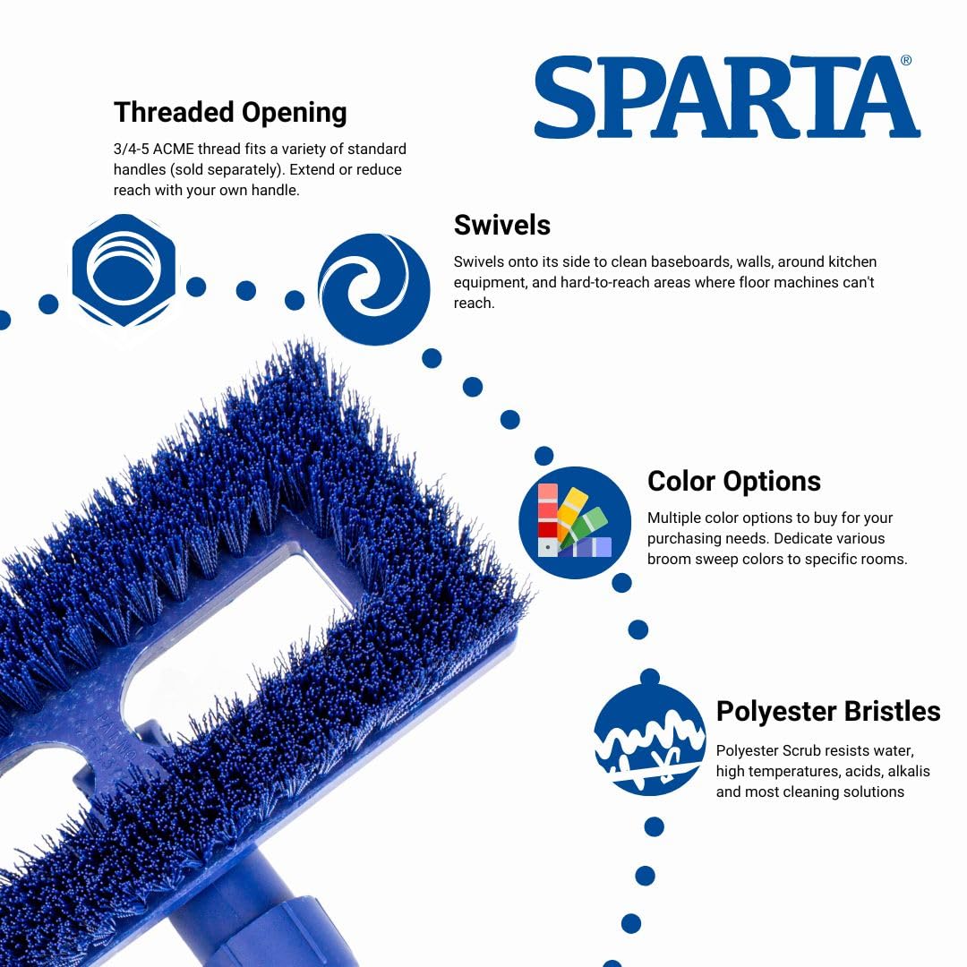 SPARTA 8-Inch Swivel Toilet Scrub Brush Blue