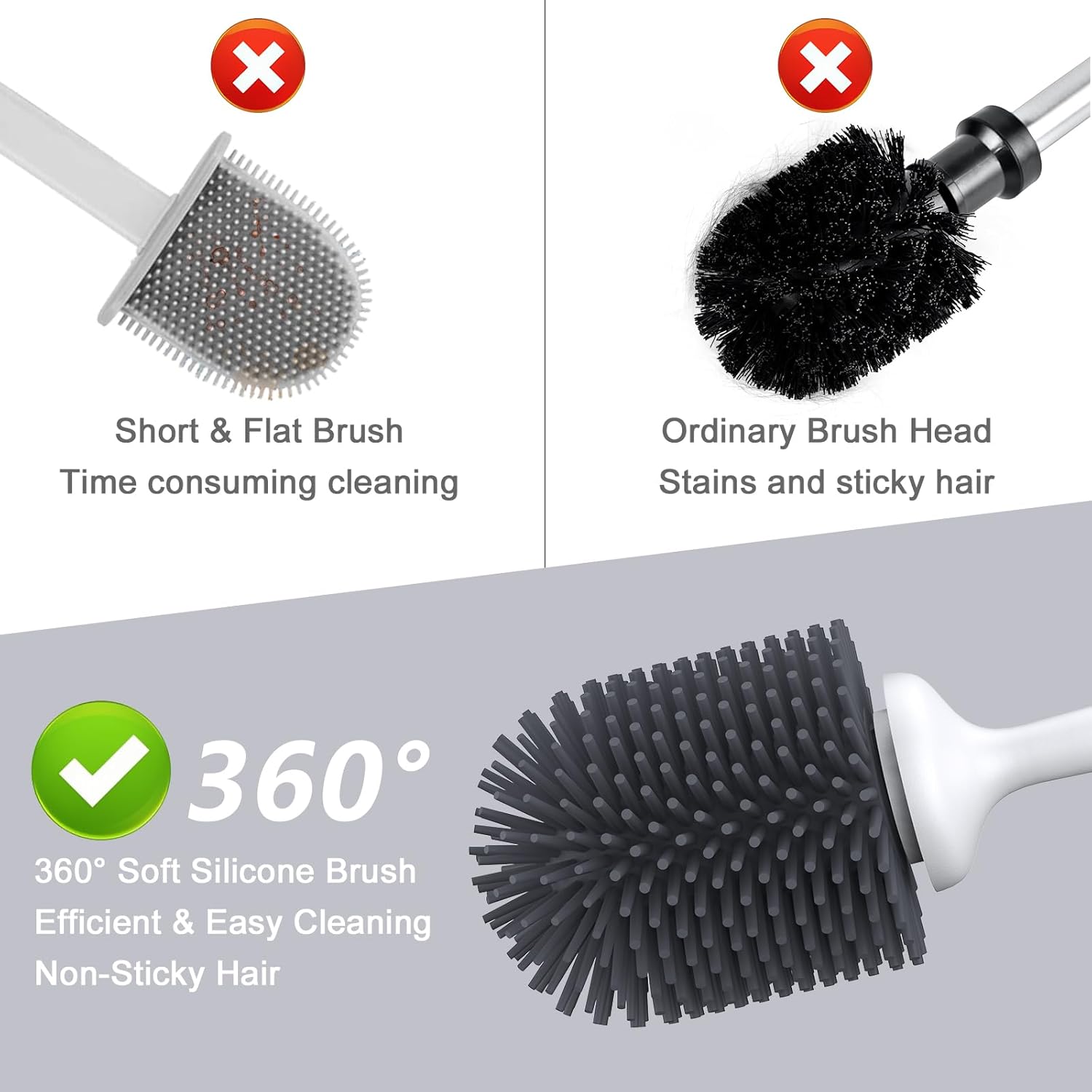 Lefree Toilet Brush Set 3 Pack with Ventilated Holder