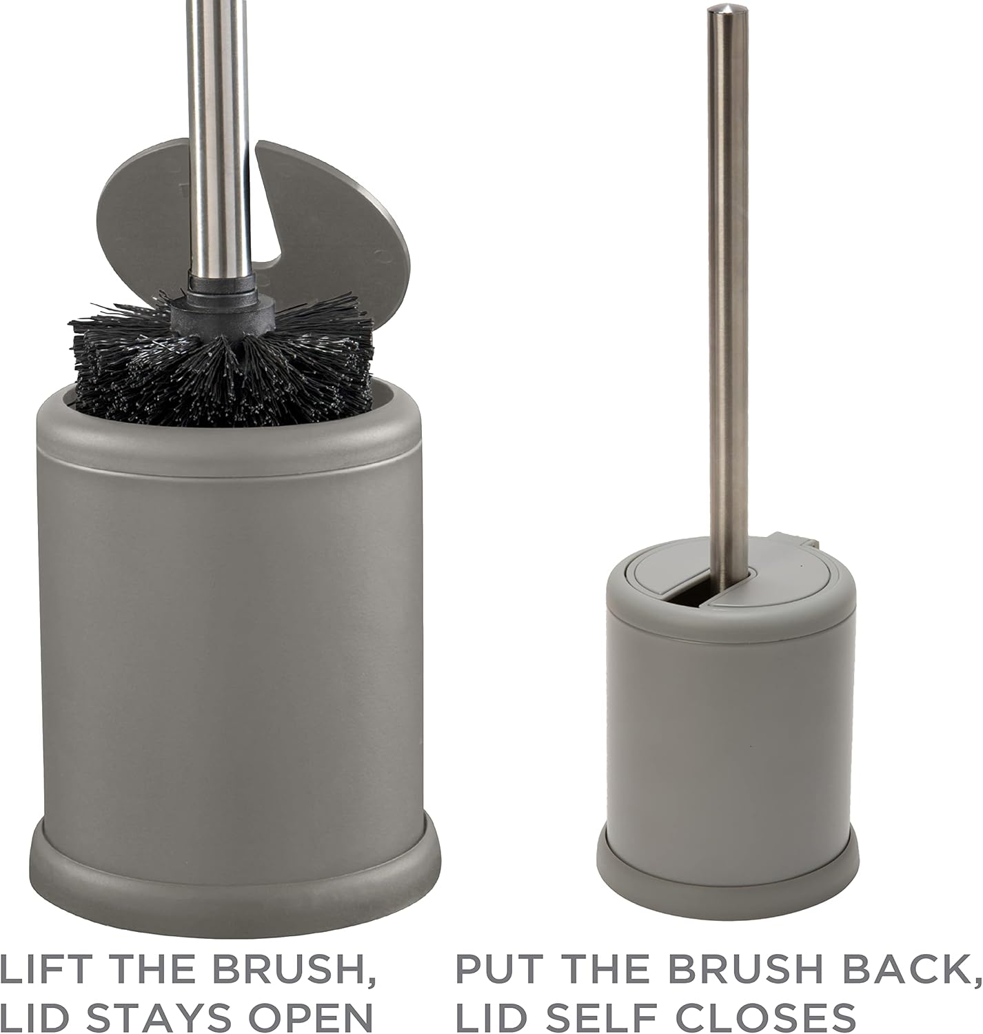 Bath Bliss Toilet Brush with Self Closing Lid and 360 Degree Head