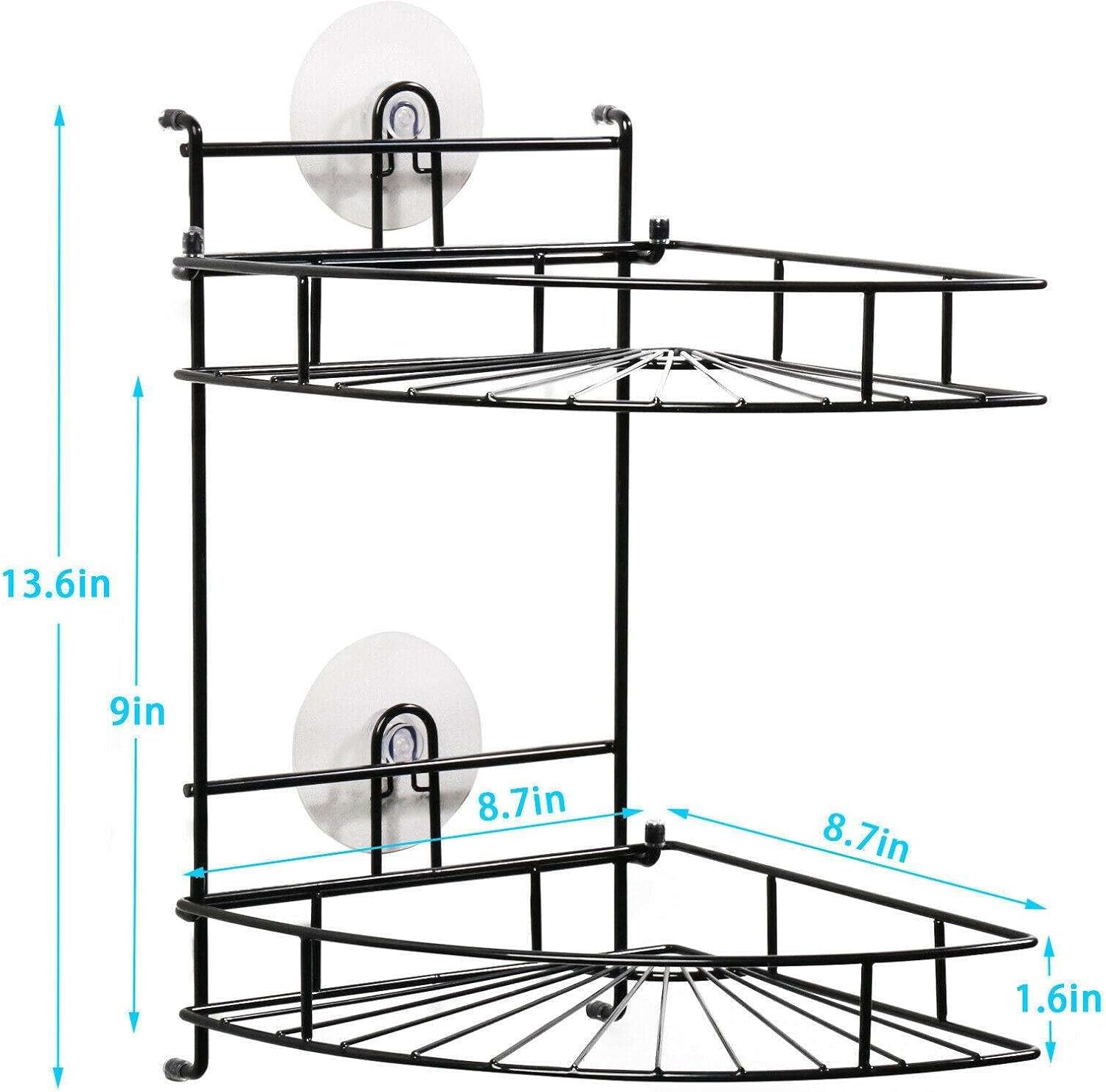 FINANCIALLY LIT LKOP 2 Shelf Metal Shower Corner Organizer