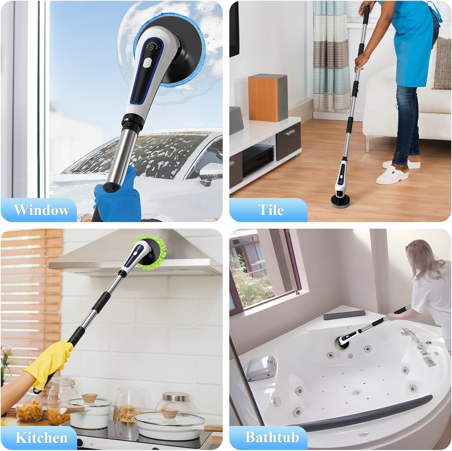 Elegoro Electric Spin Scrubber with 3 Speeds and 9 Brush Heads