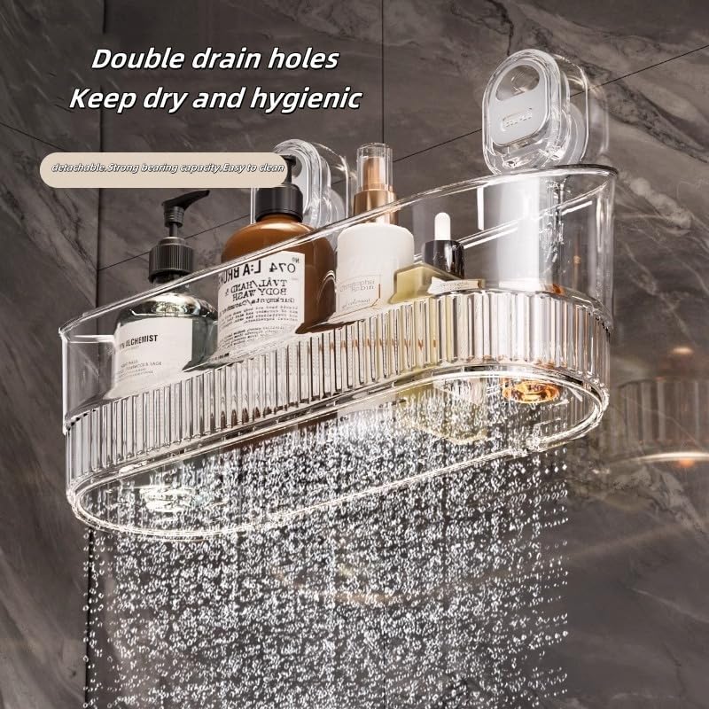 No-Drill Suction Shower Storage Box Organizer