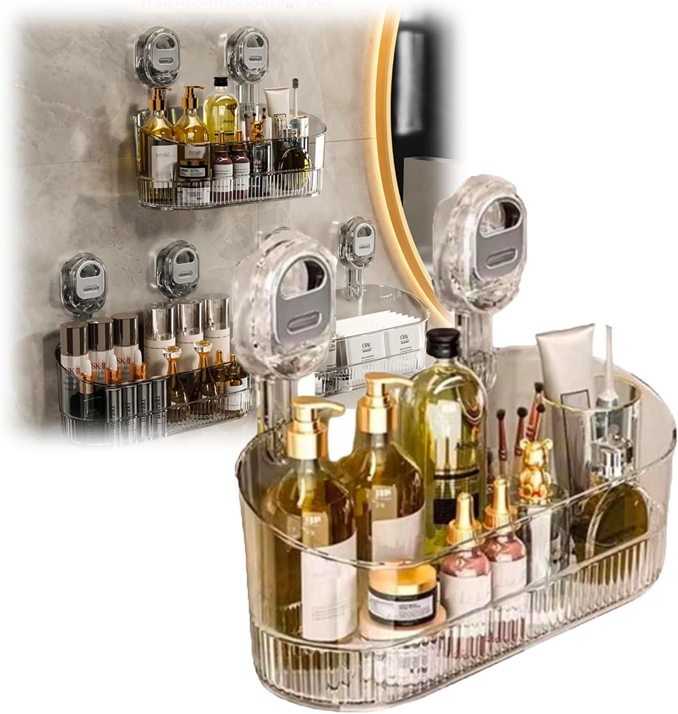 No-Drill Suction Storage Box Large Capacity Heavy Duty