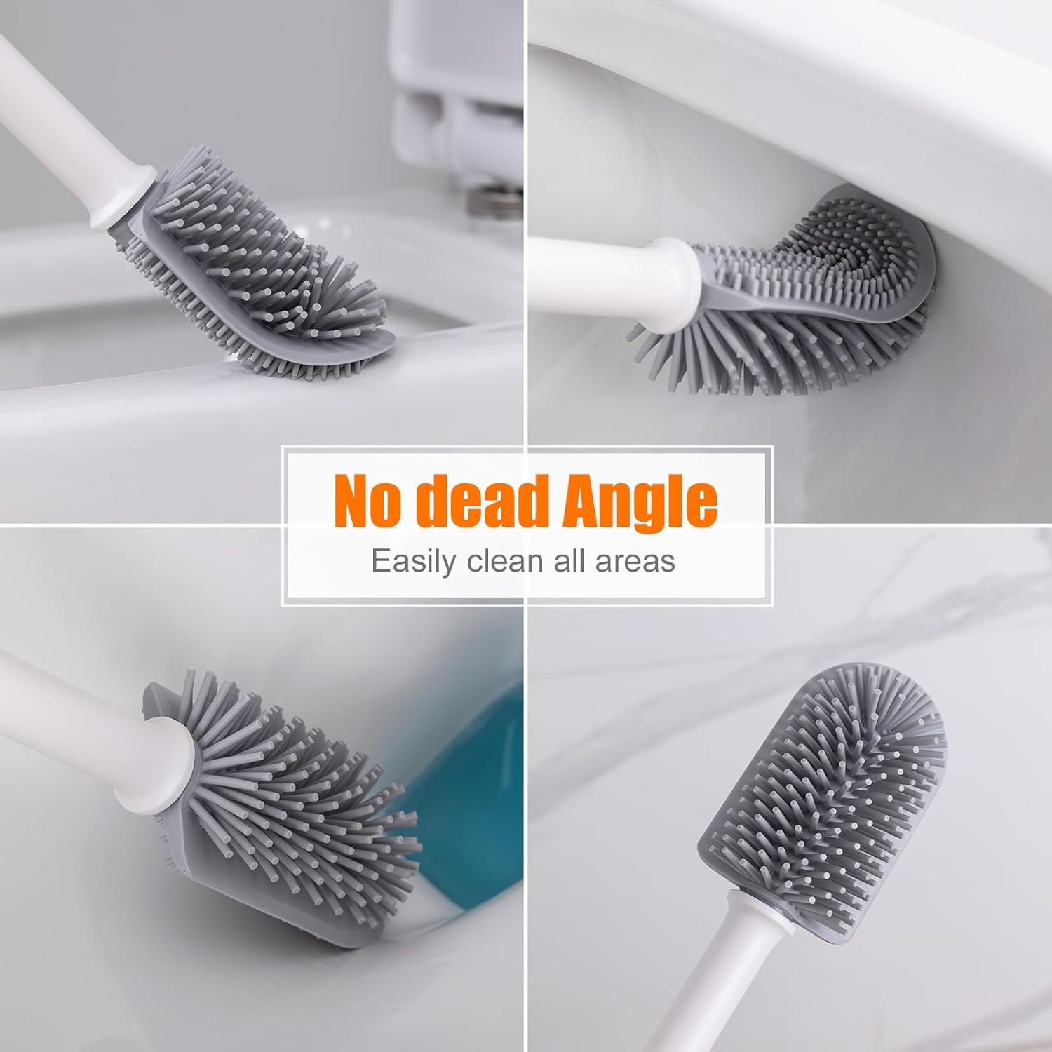 GRIFEMA Silicone Toilet Brush with Drying Holder Set