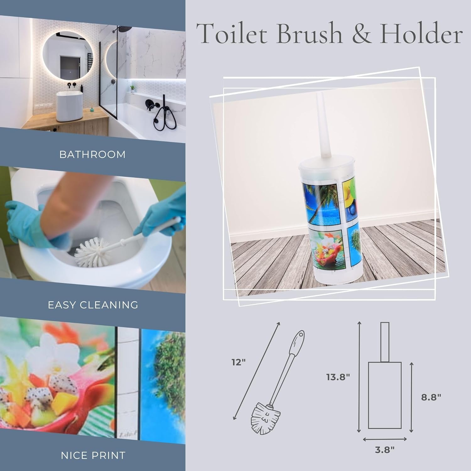 Efficient Plastic Toilet Brush with Bold Island Design