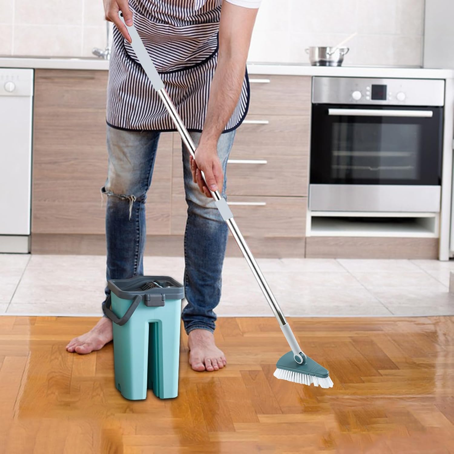 CENRF Tub Scrubber with Long Handle for Bathroom Cleaning