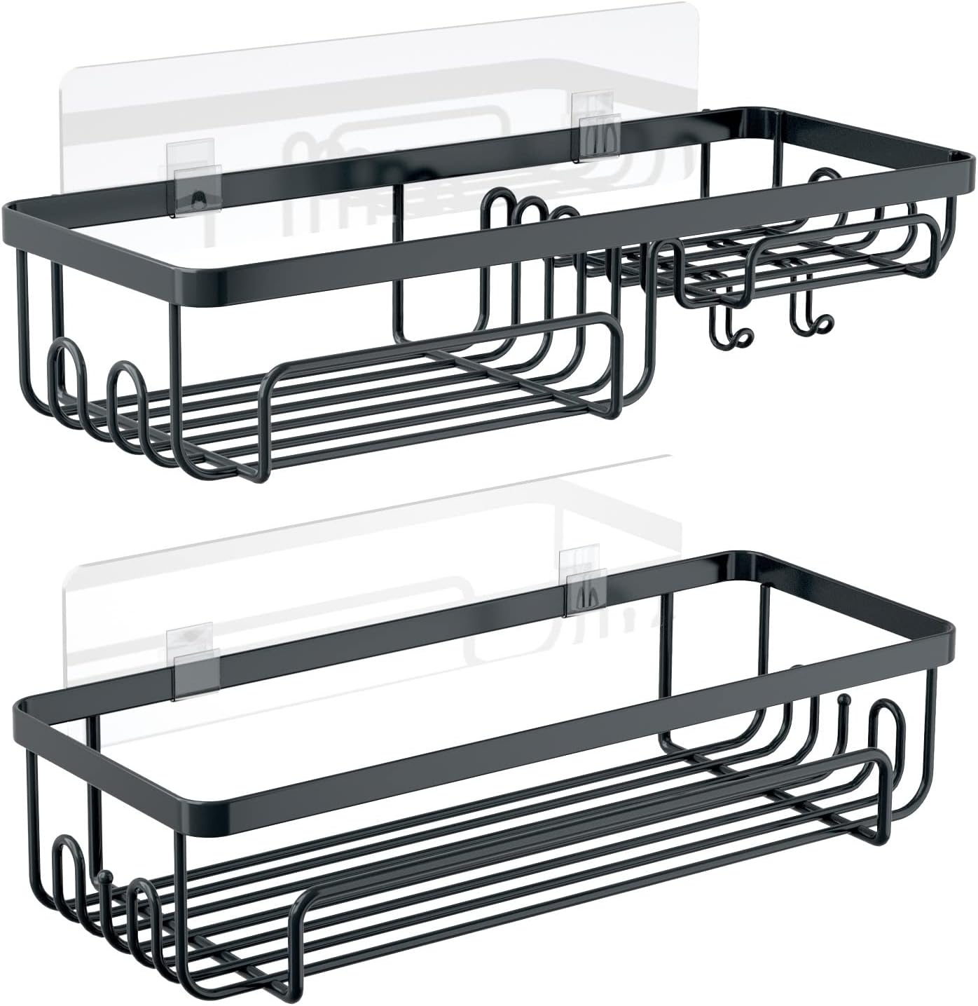 2pcs Shower Shelf Racks Black Set Bathroom Organizer