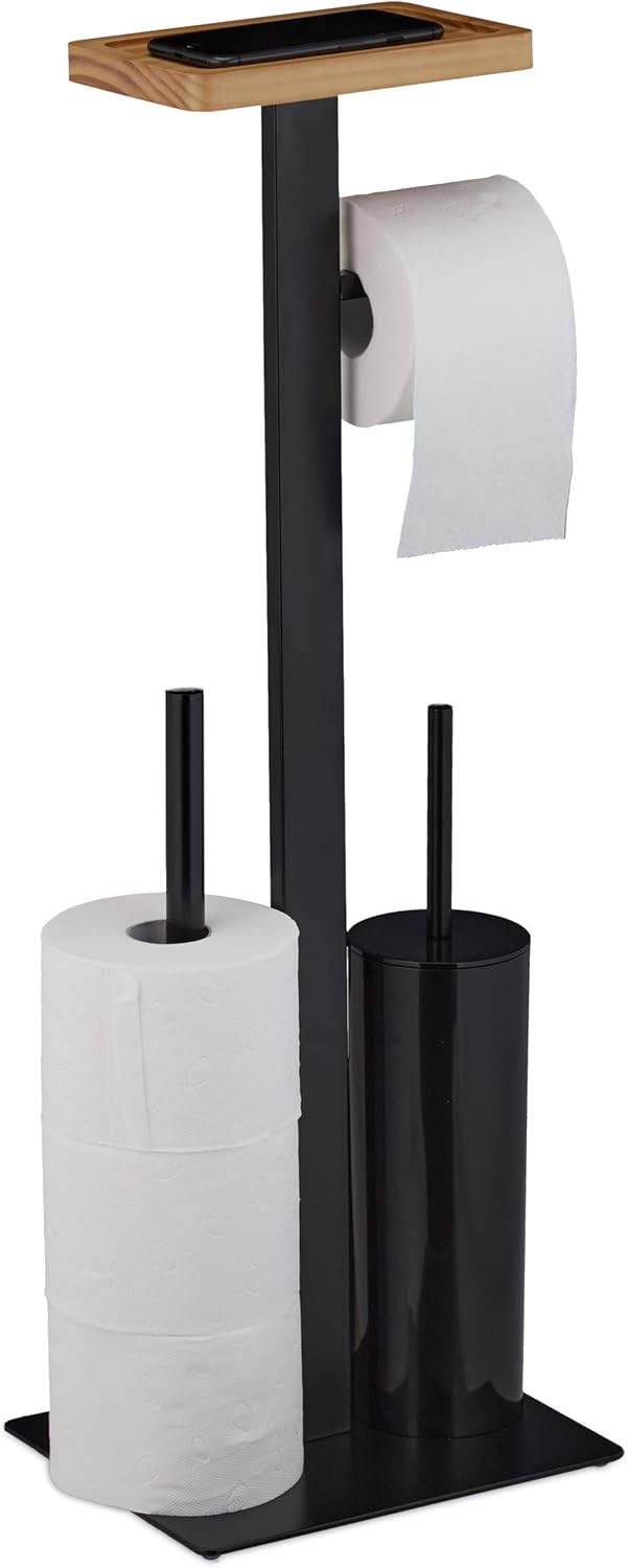 Relaxdays Toilet Brush Set with Paper Holder and Storage