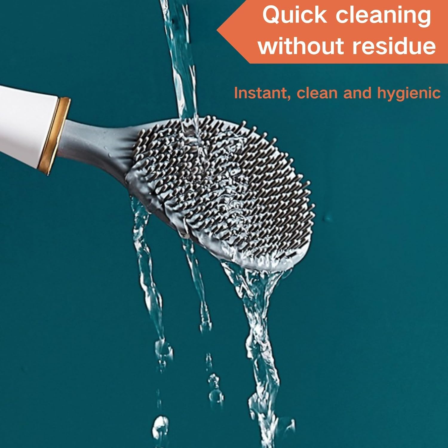Modern Flexible Silicone Toilet Brush Set with Holder and Dispenser