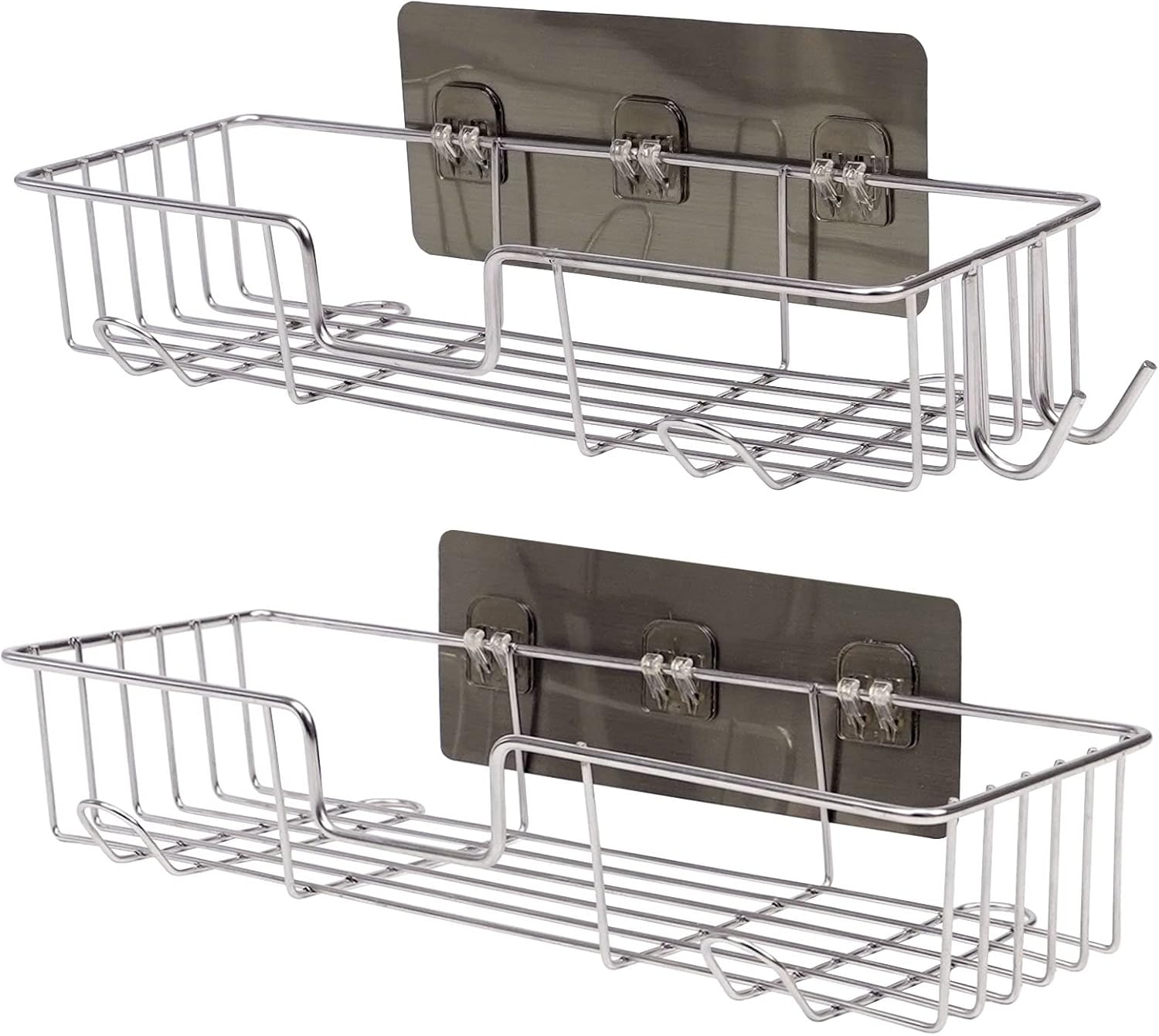 Casaphoria Shower Caddy 2 Pack - Adhesive Hooks Rustproof Stainless Steel