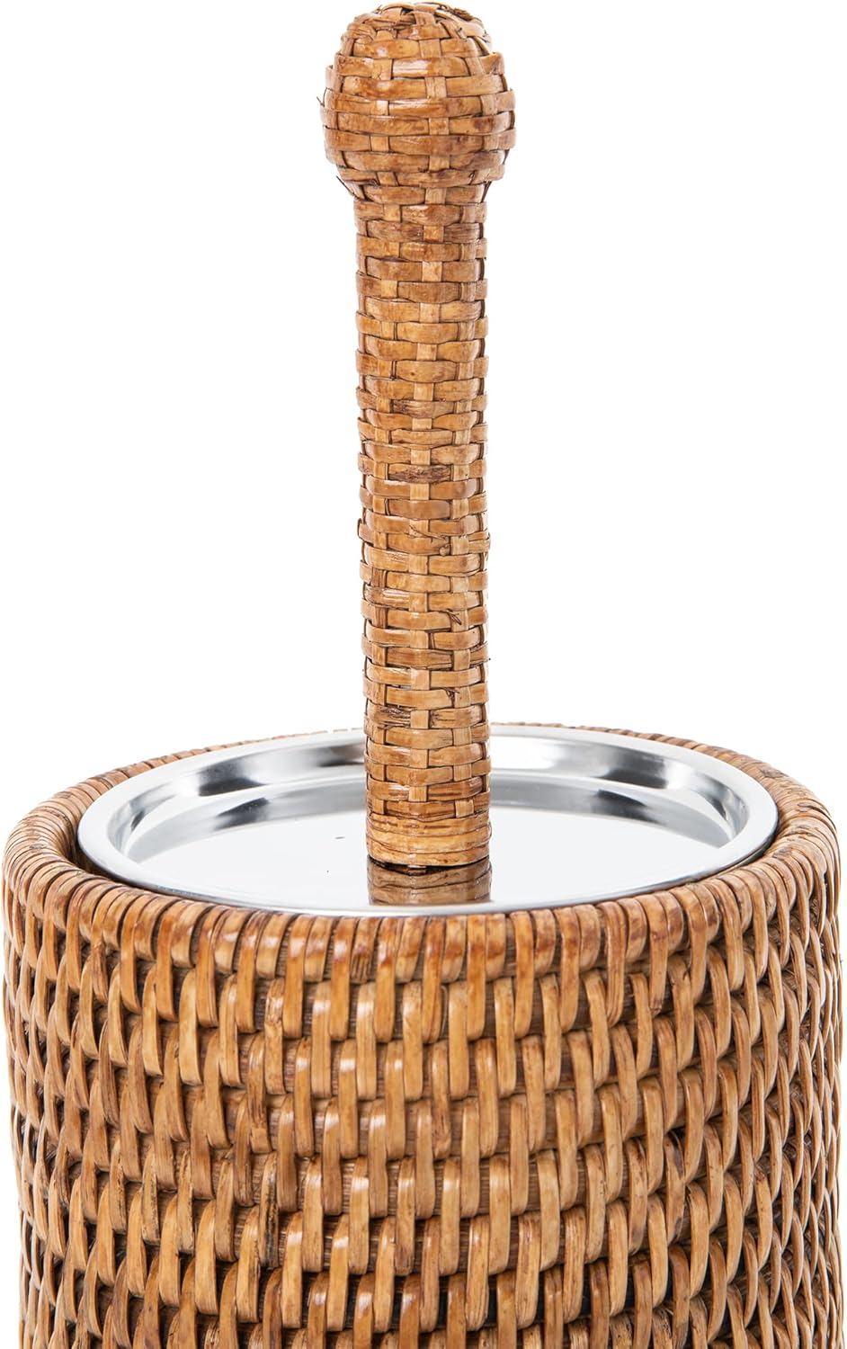Kouboo La Jolla Rattan Toilet Brush Set Honey Brown