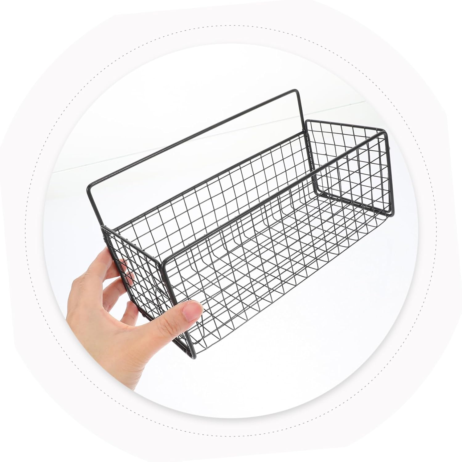 Zerodeko Wall Mounted Shower Shelf with Iron Wire Basket