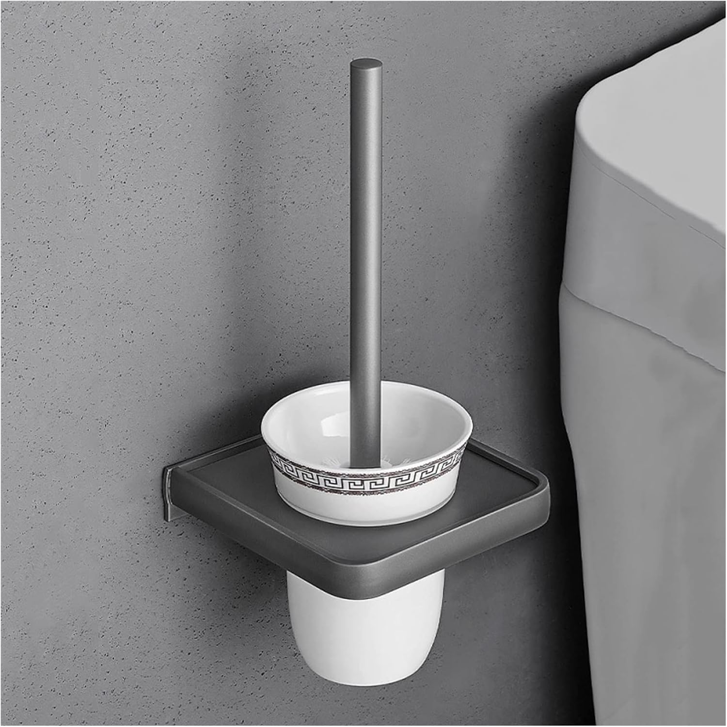 YIORYO Toilet Brush Set with Holder - Modern Durable