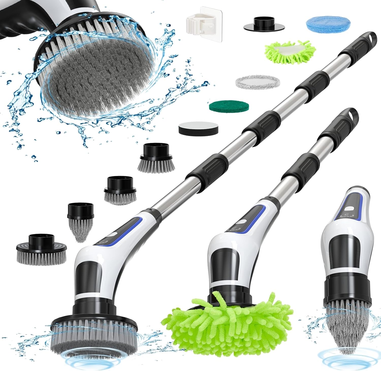 Elegoro Electric Spin Scrubber with 3 Speeds and 9 Brush Heads