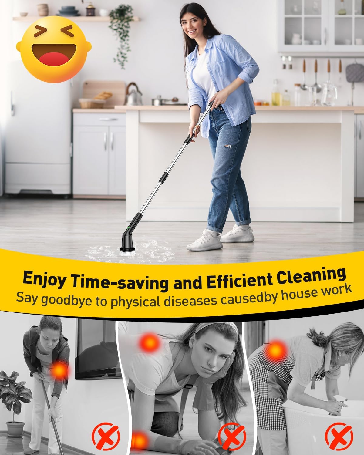 Electric Spin Scrubber with IPX7 Waterproof 3 Speeds
