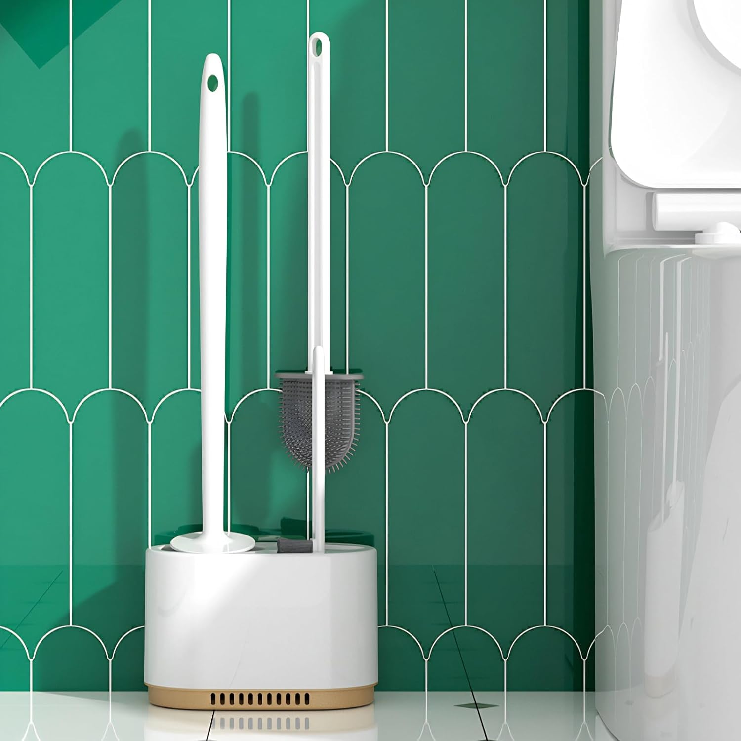 3 in 1 Toilet Brush and Holder Set