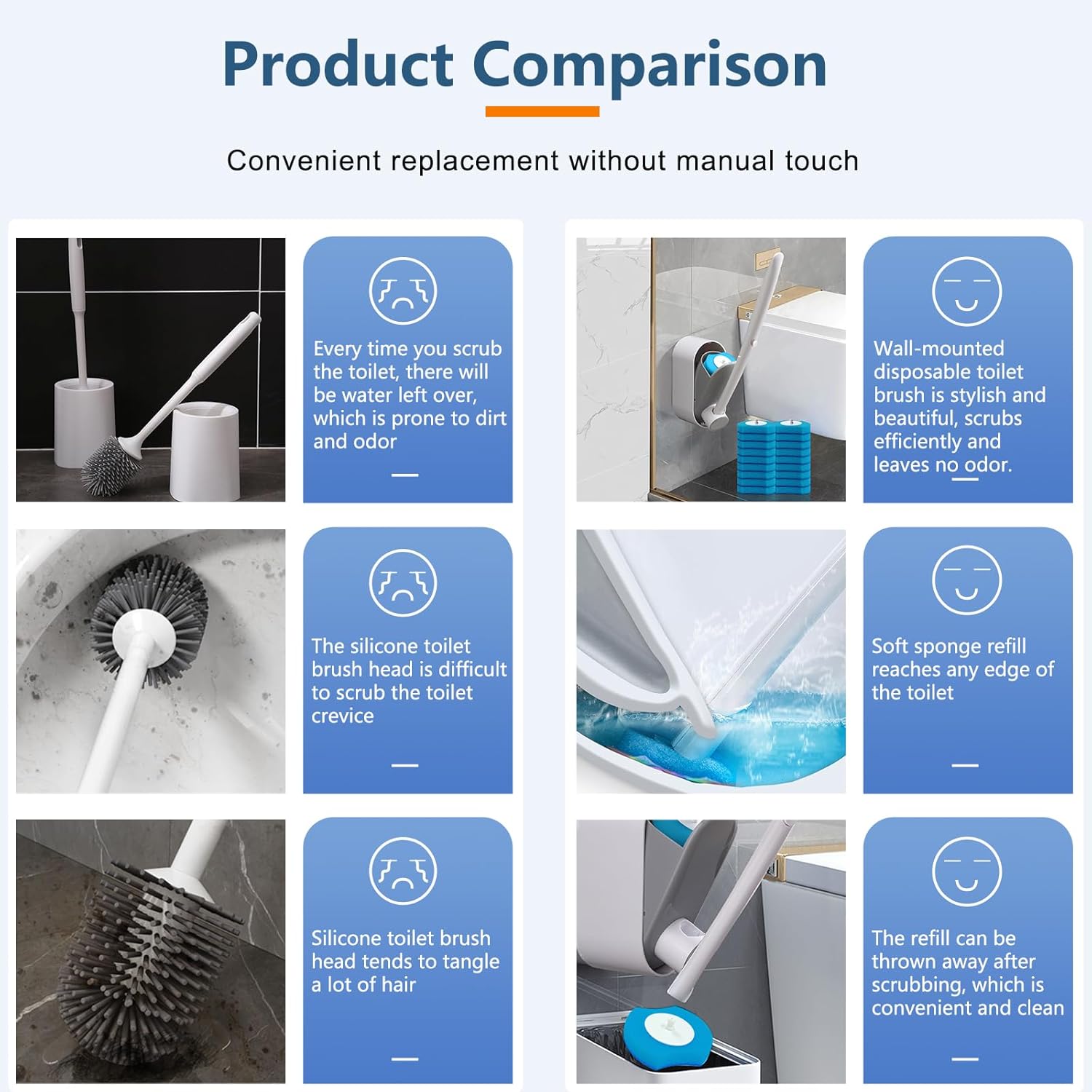 Hisucbetter 32 Refill Toilet Brush Set