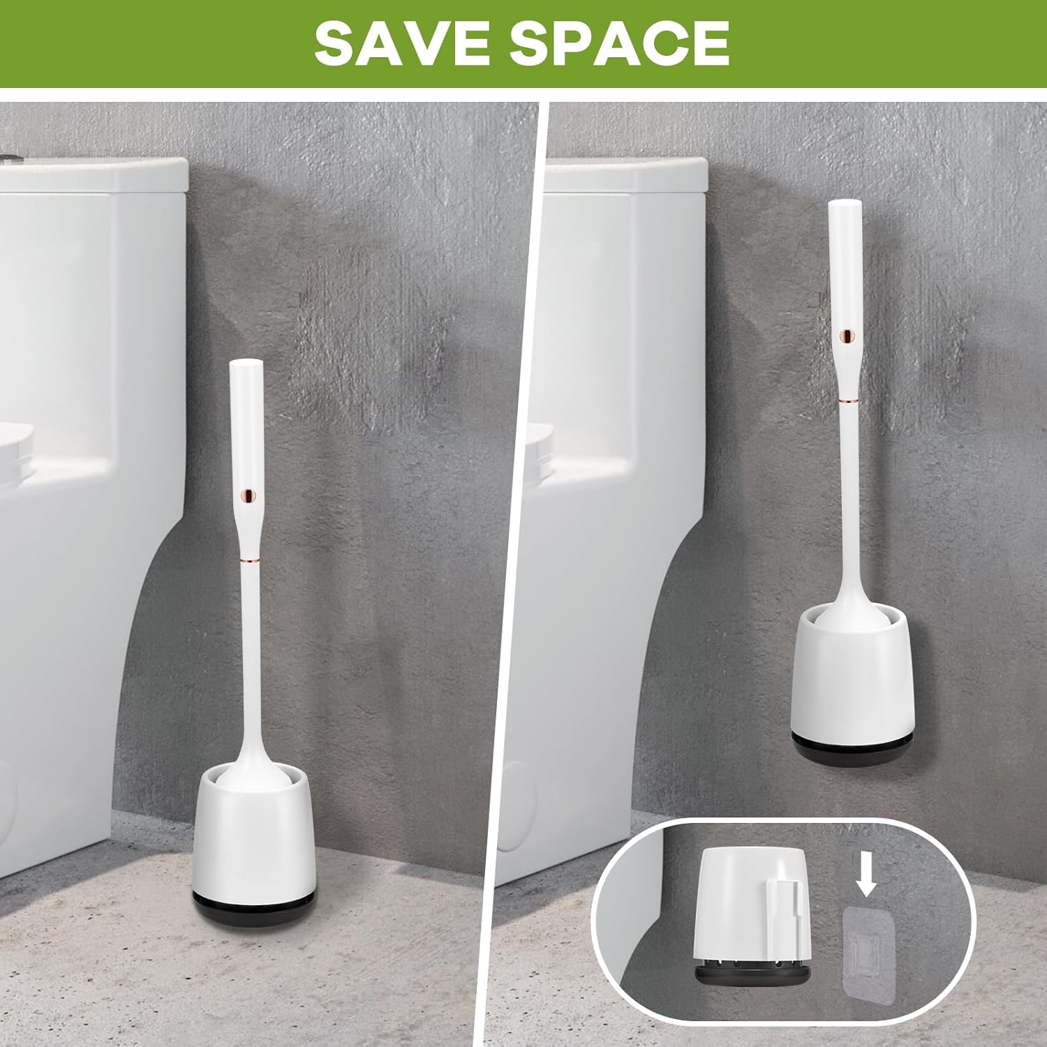 Electric Toilet Brush with Self-Cleaning Light and Ventilated Base 1