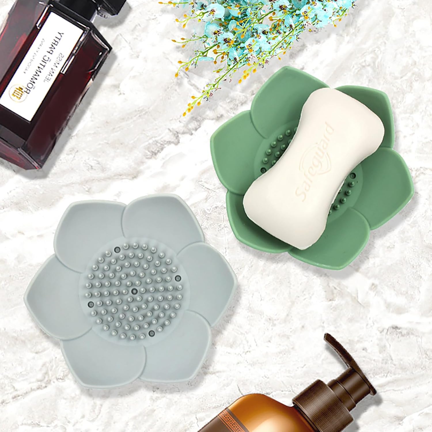 3 Pack Soap Dishes with Draining and Non-Slip Design