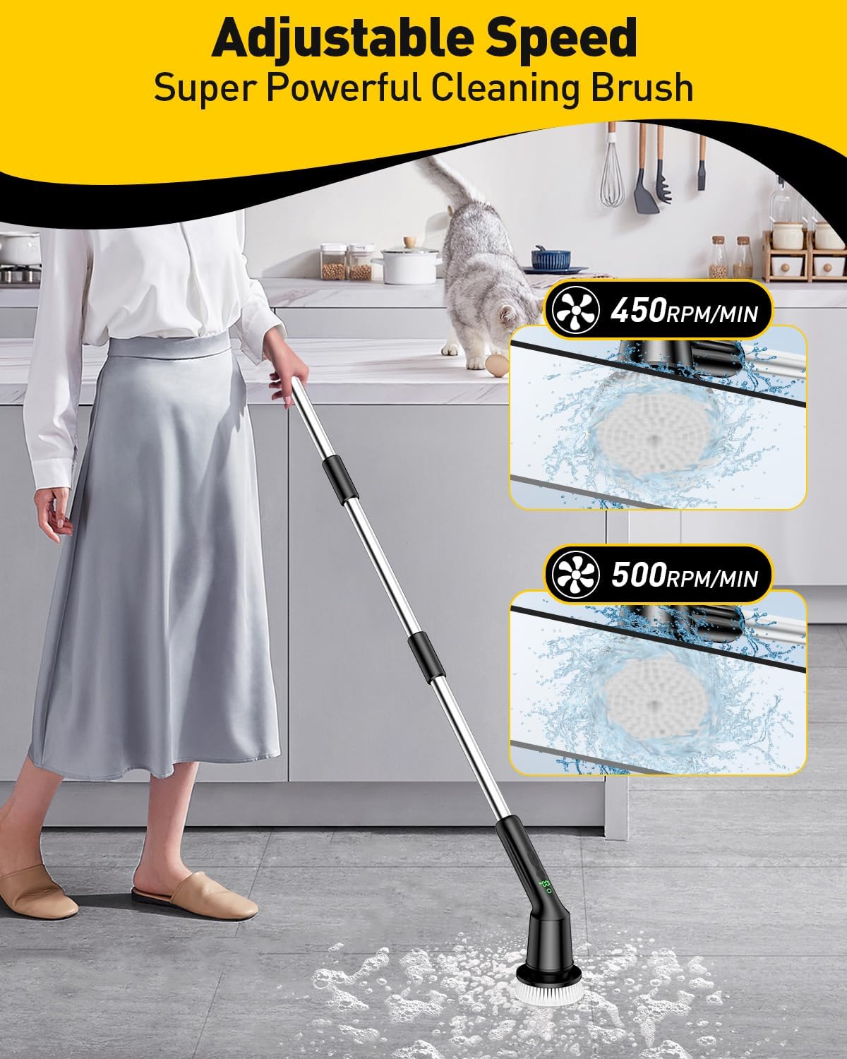 Electric Spin Scrubber with IPX7 Waterproof 3 Speeds
