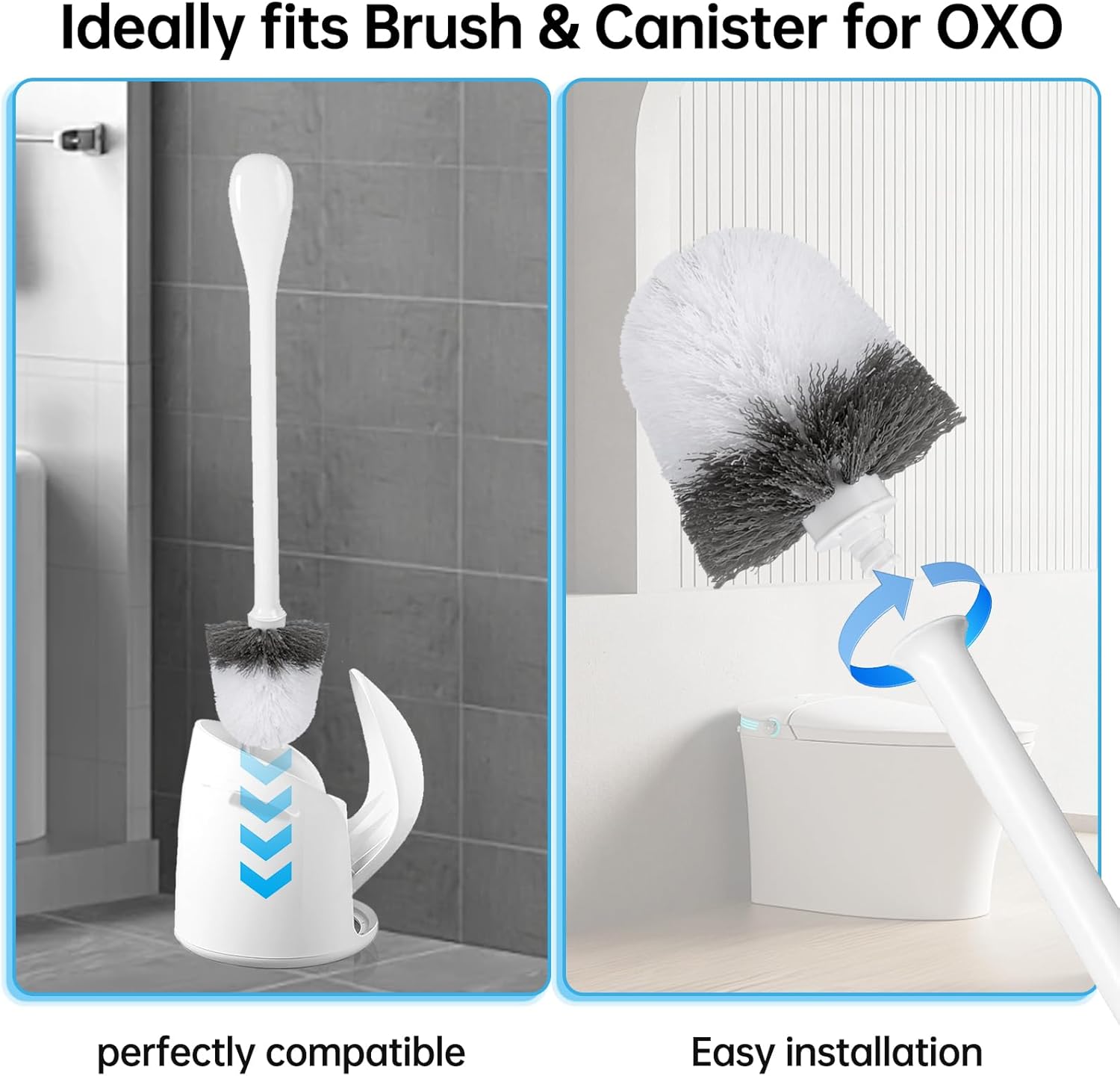 TEITEAI 2 Pack Toilet Brush Replacement Heads for OXO