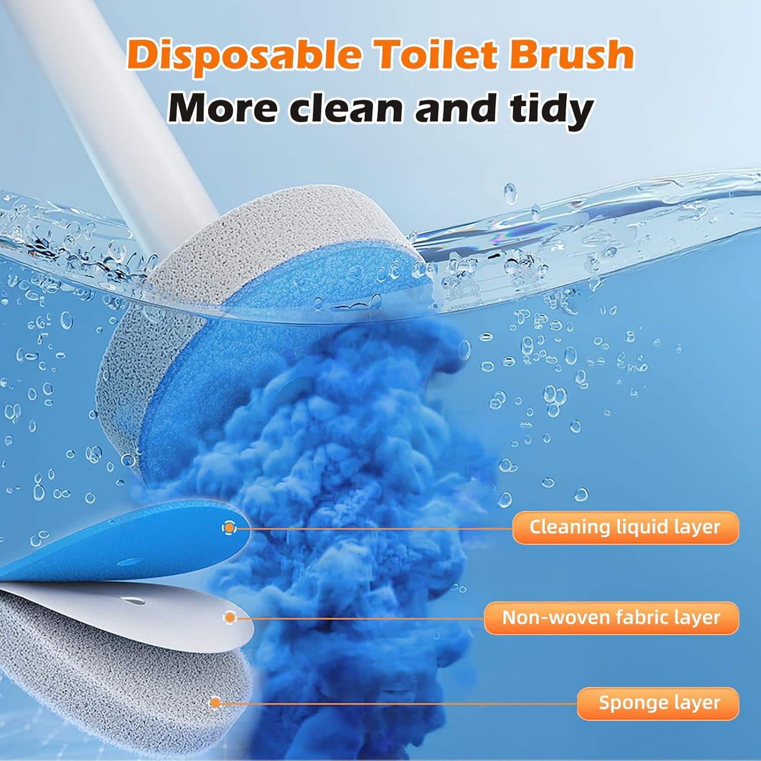 MOPALL Toilet Brush with Holder and 6 Refills