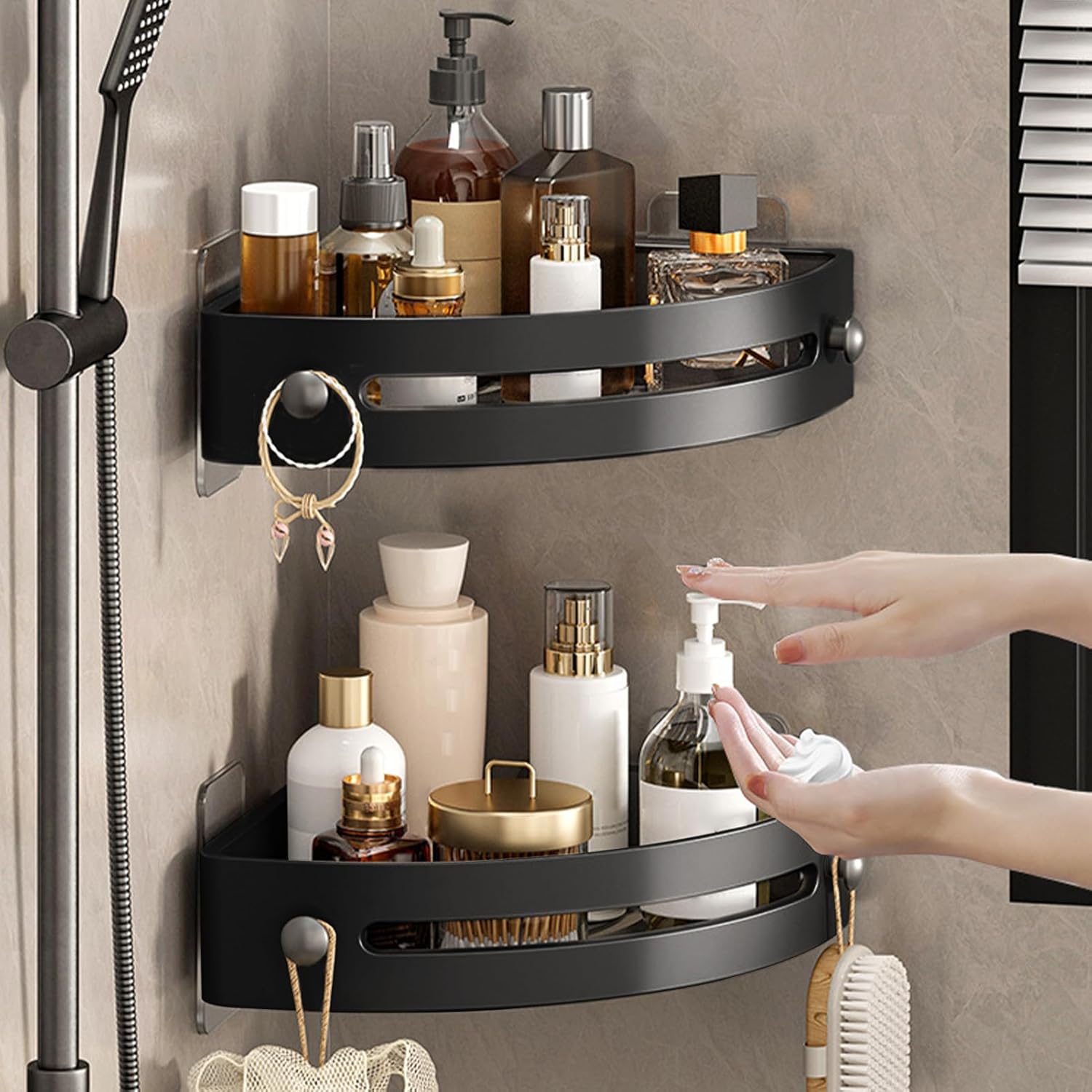 Sturdy 4-Tier Corner Shower Caddy Organizer