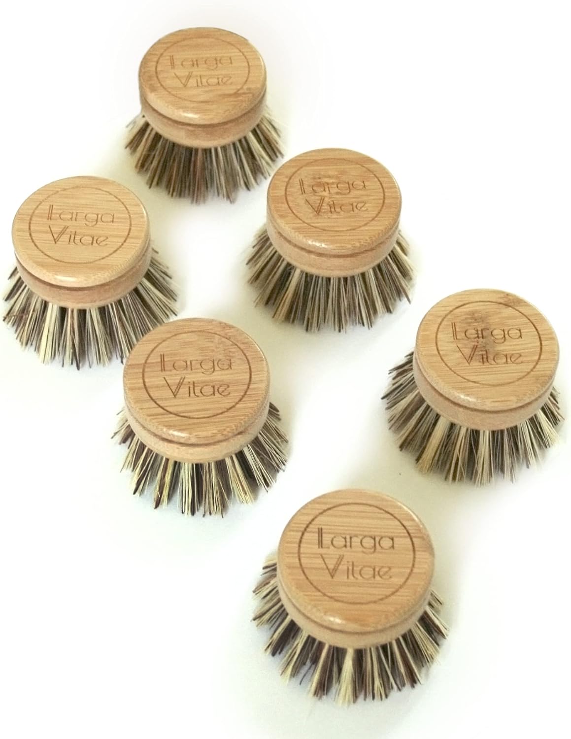 Larga Vitae 6-Piece Bamboo Dish Brush Heads