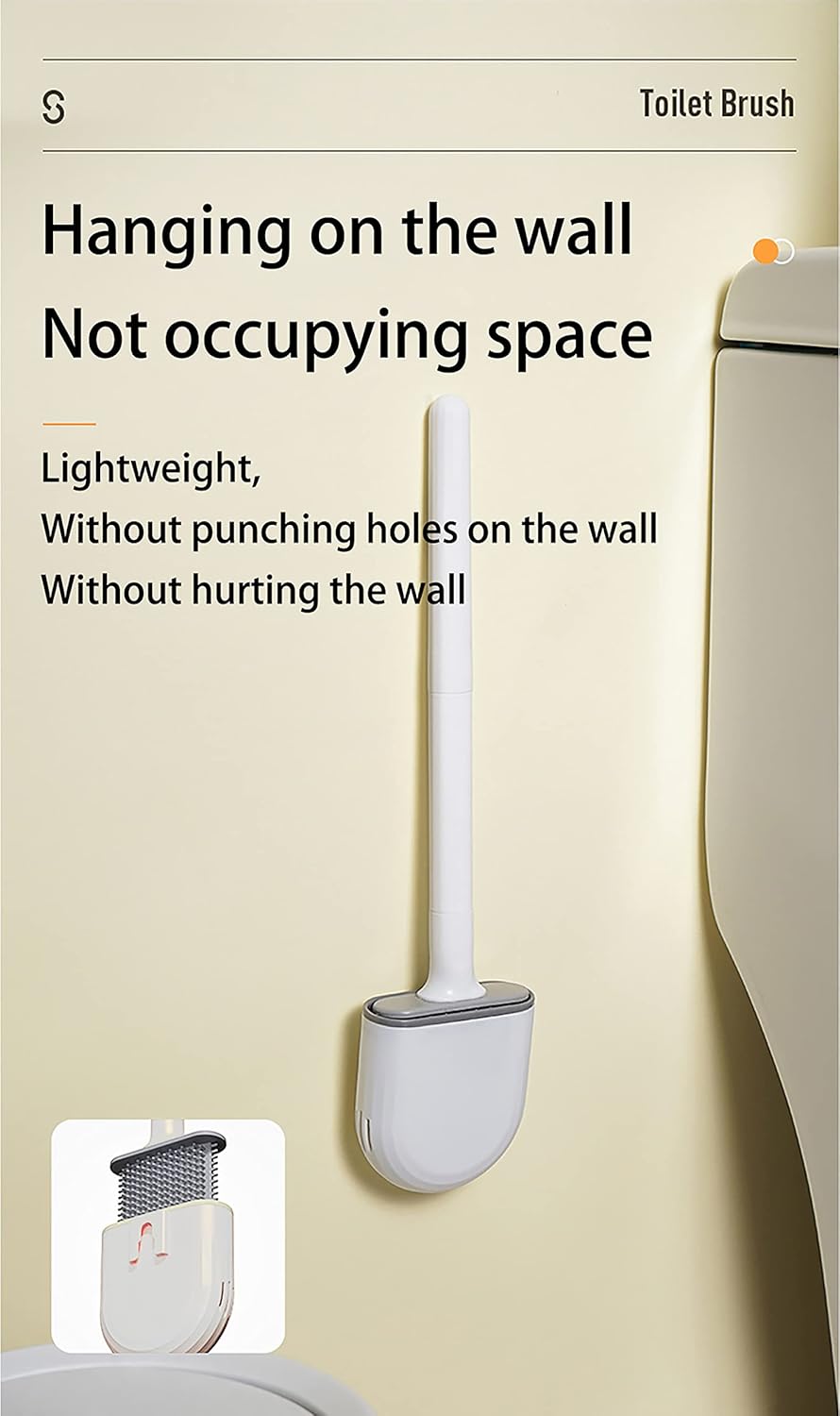 Silicone Toilet Brush with Wall Mounting Holder