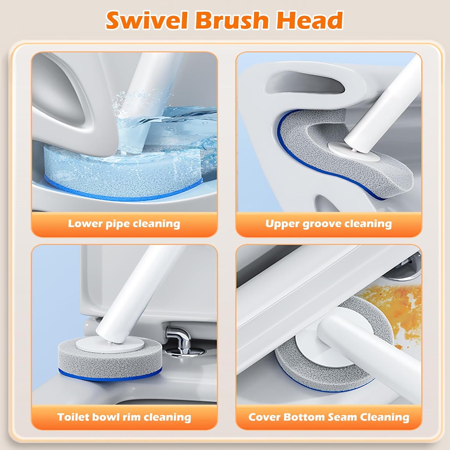 MOPALL Toilet Brush with Holder and 6 Refills