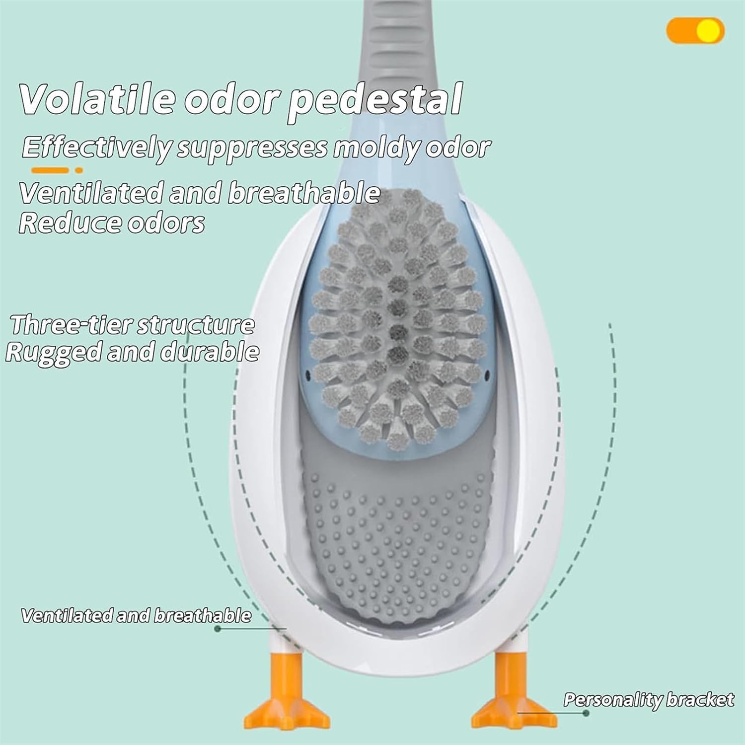 Diving Duck Toilet Brush and Holder Set Pink