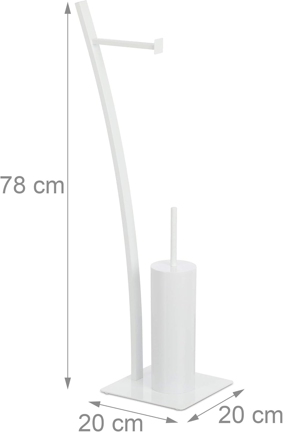 Relaxdays White Toilet Brush Holder Set