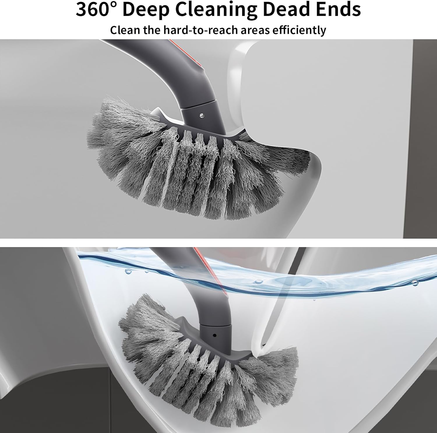 UPRefine Toilet Bowl and Brush Holder Set with Curved Design