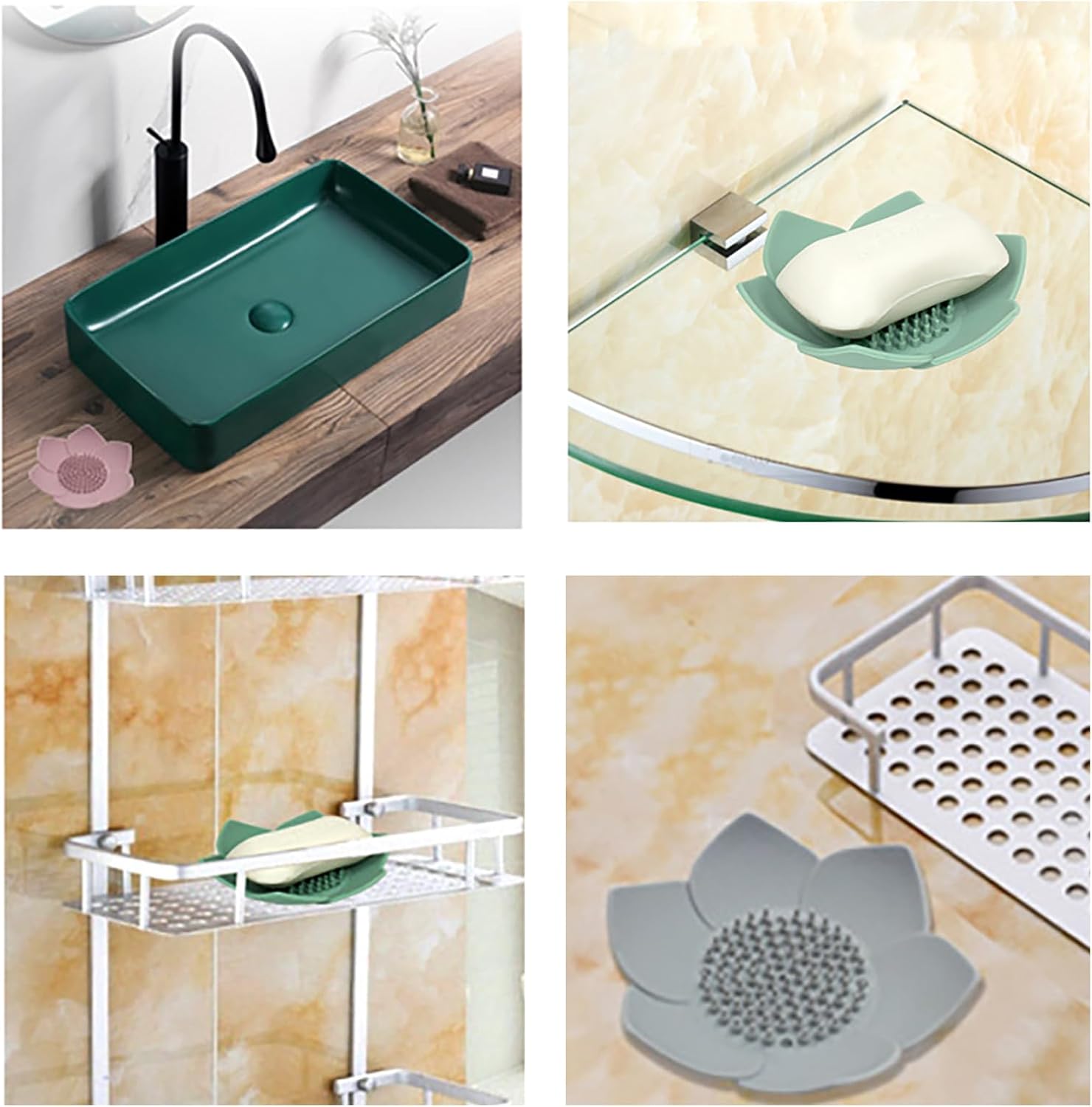 3 Pack Soap Dishes with Draining and Non-Slip Design