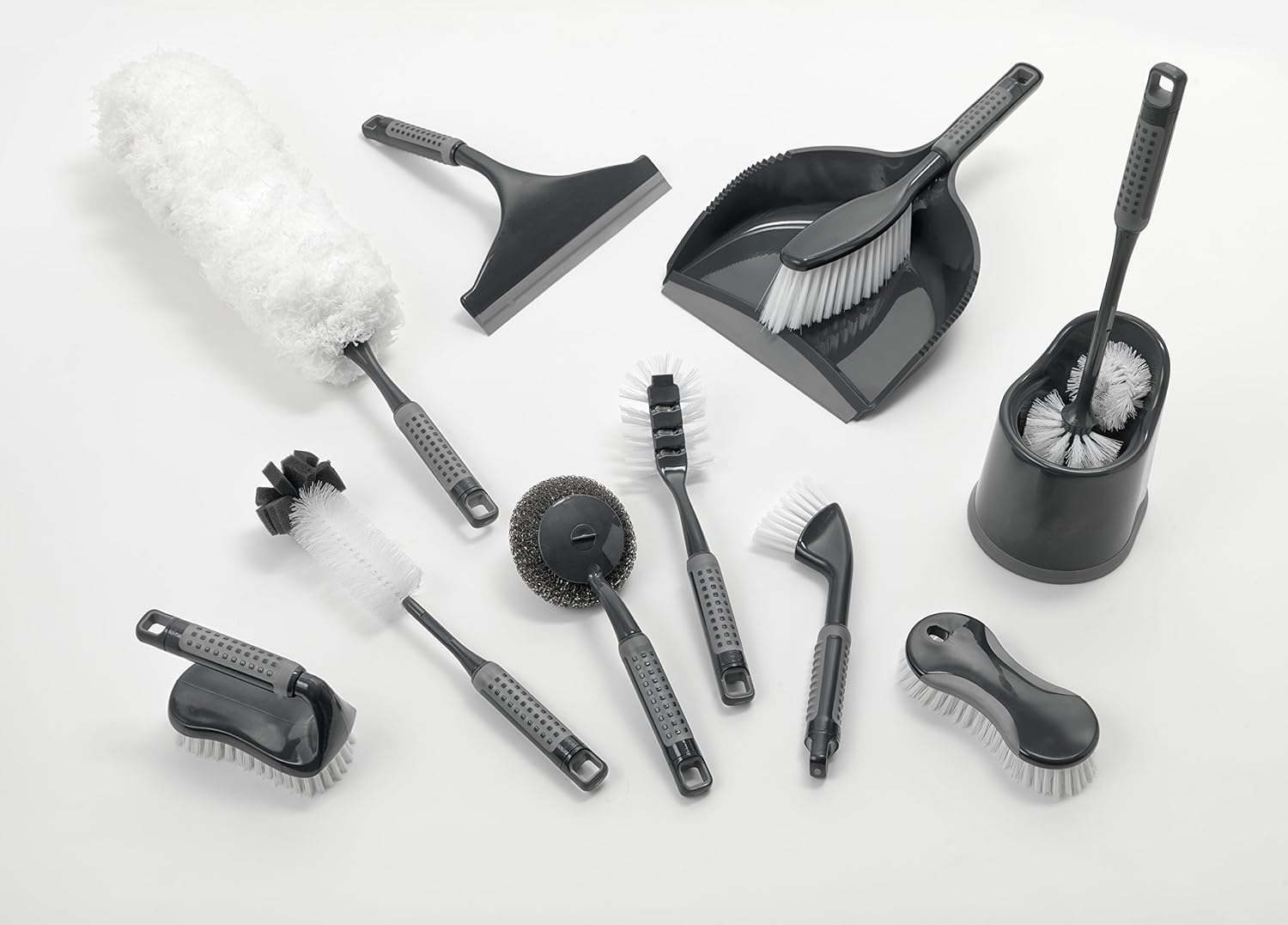 Addis 517707 ComfiGrip Toilet Brush Set Metallic Graphite