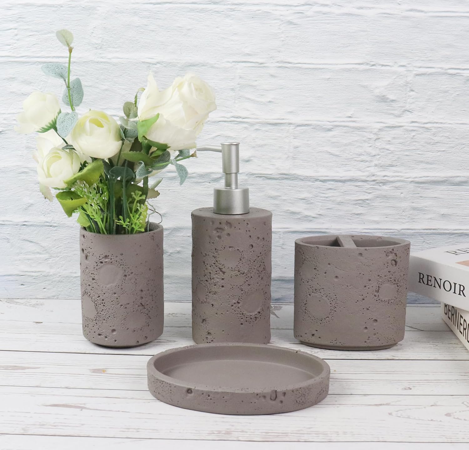 Hymmah Meteorites Bathroom Accessories Set 4 Pcs Resin
