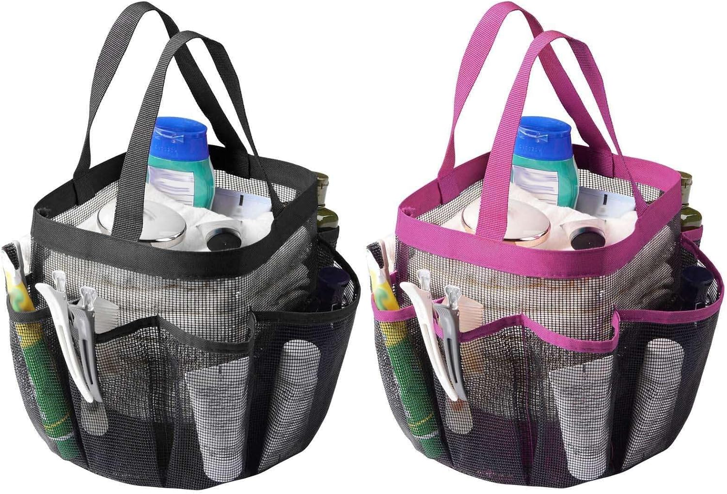 FINANCIALLY LIT 2 Pack Mesh Shower Caddy with 8 Pockets