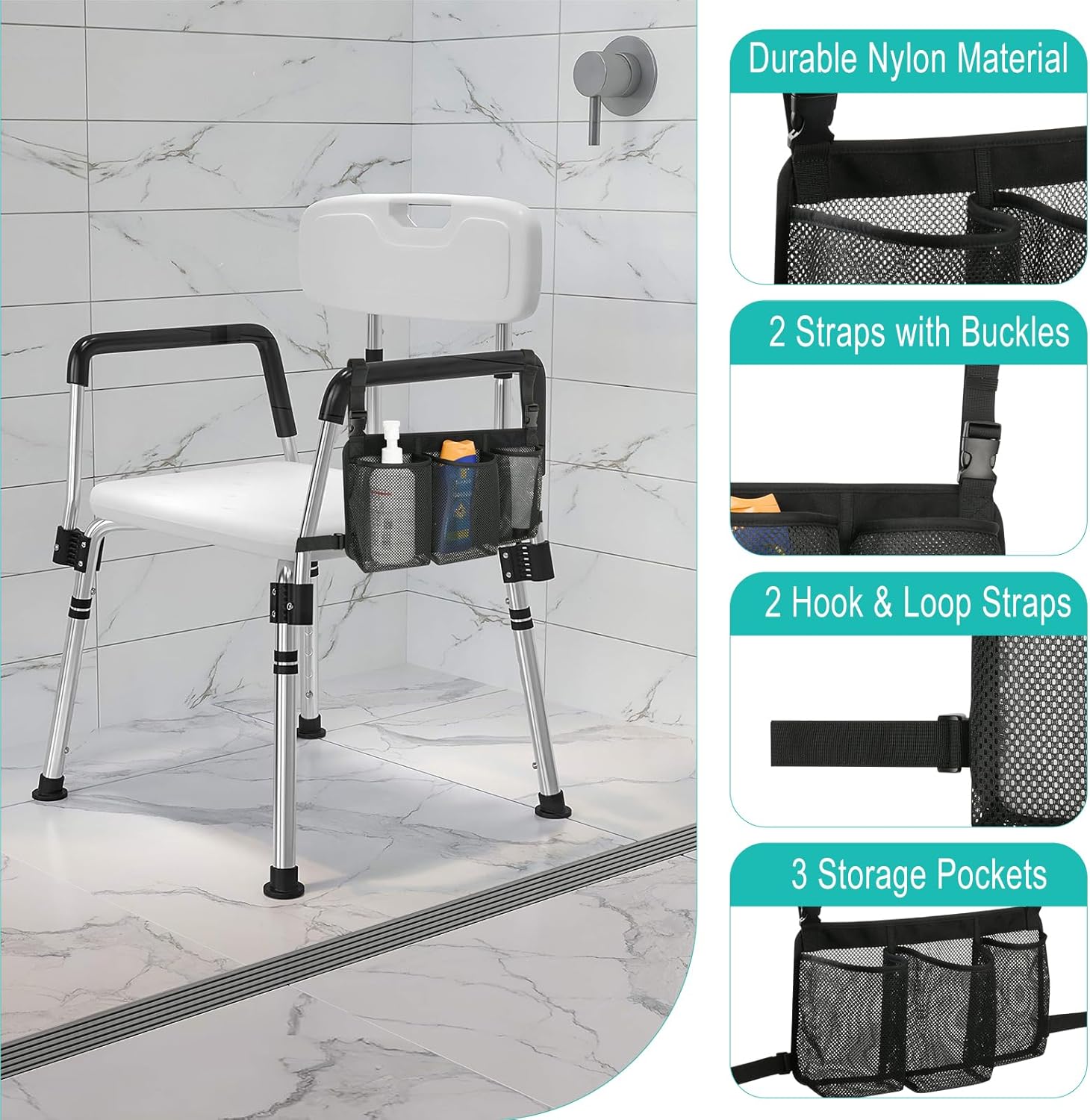 Beautyflier Removable Hanging Bag for Shower Chair