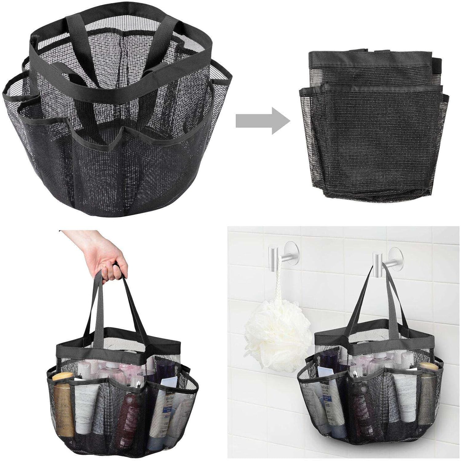 LKOP 2 Packs 8 Pockets Portable Shower Caddy