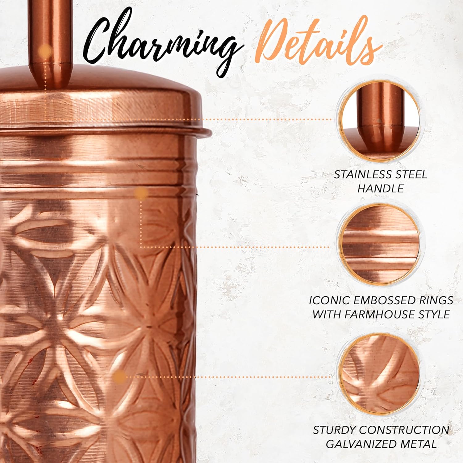 Autumn Alley Copper Toilet Bowl Brush with Holder