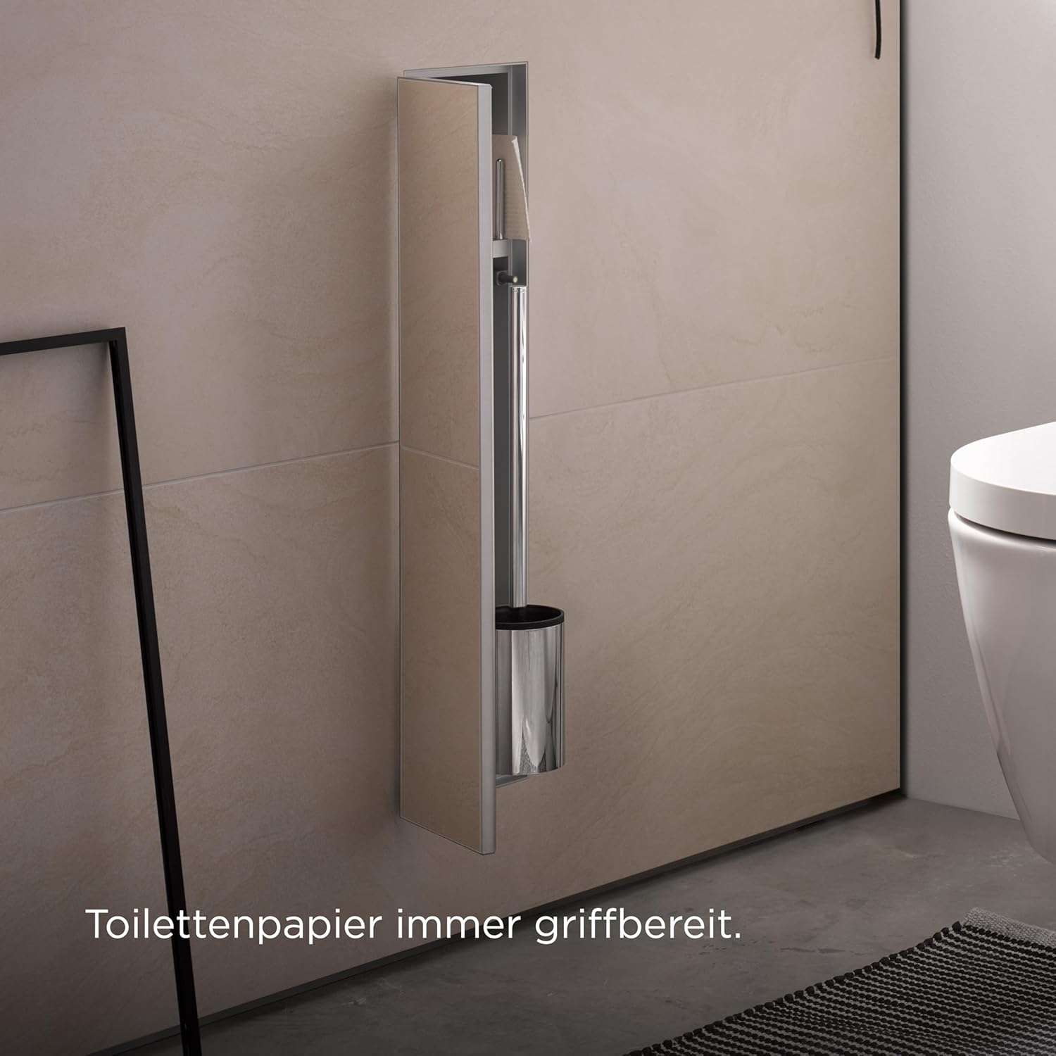Emco Asis Plus Flush Mount Toilet Brush Cabinet 1