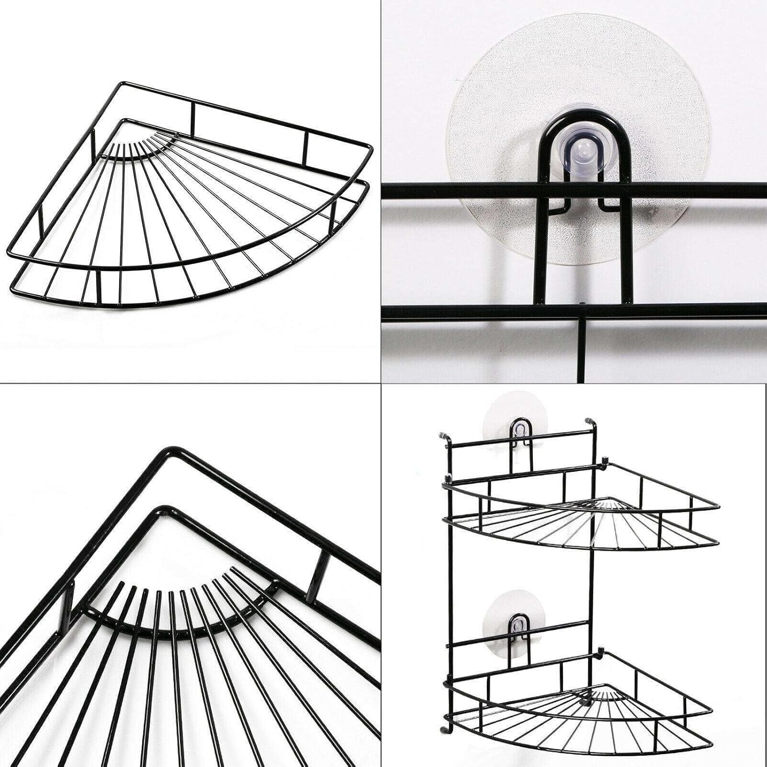 FINANCIALLY LIT LKOP 2 Shelf Metal Shower Corner Organizer